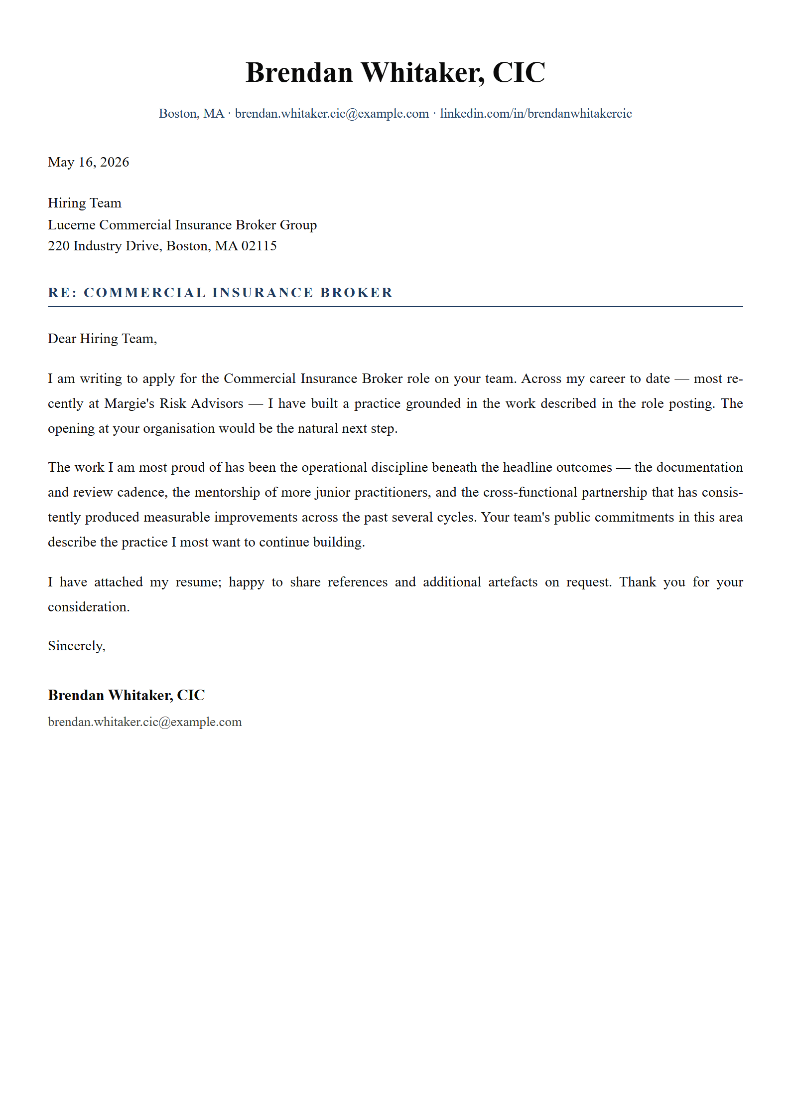 Premium cover letter template preview