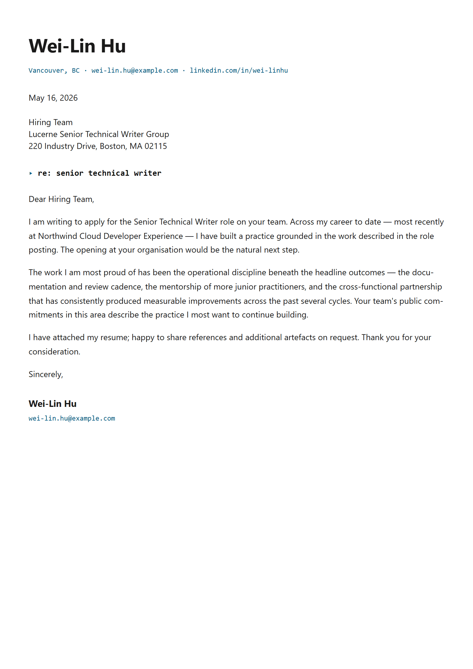 Glossary cover letter template preview
