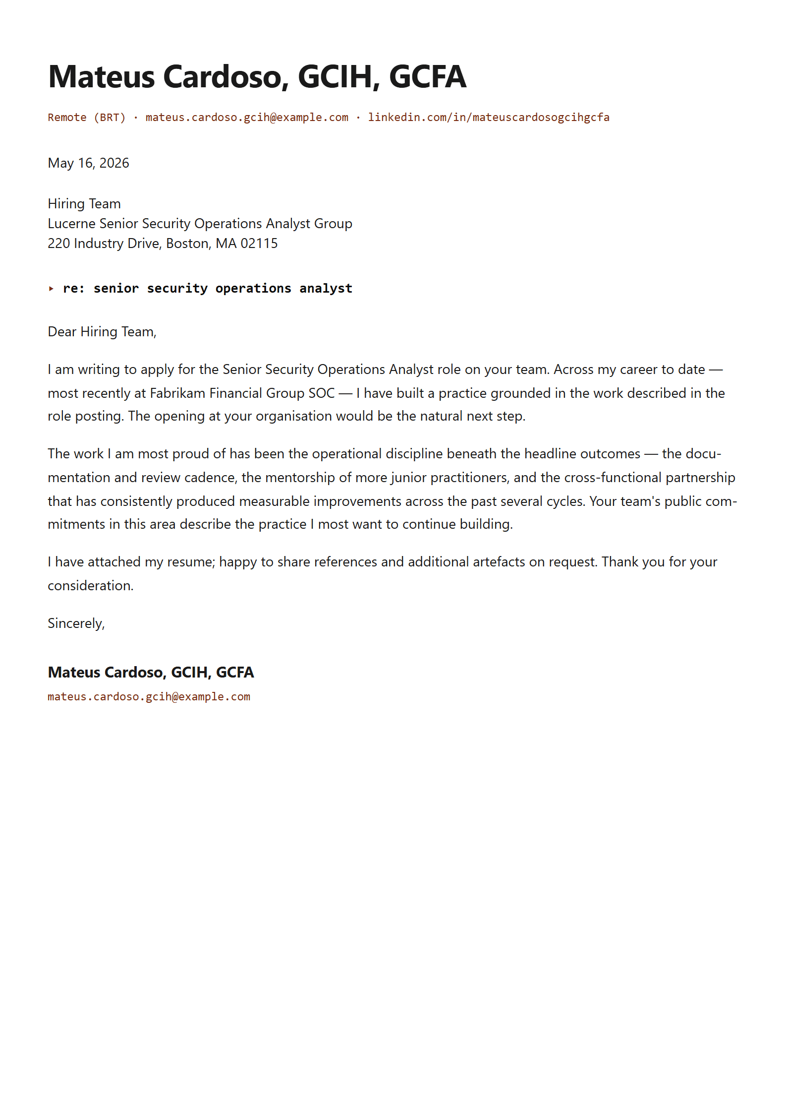 Sentry-Sec cover letter template preview