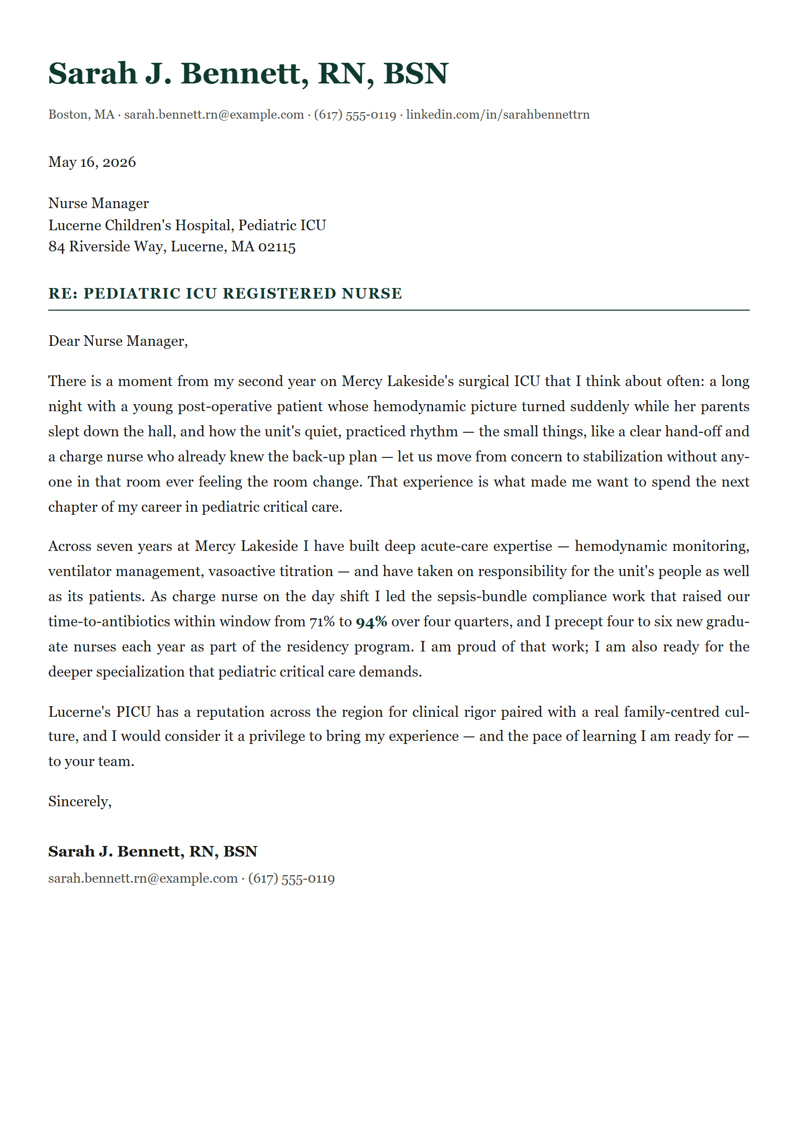 Clarion cover letter template preview