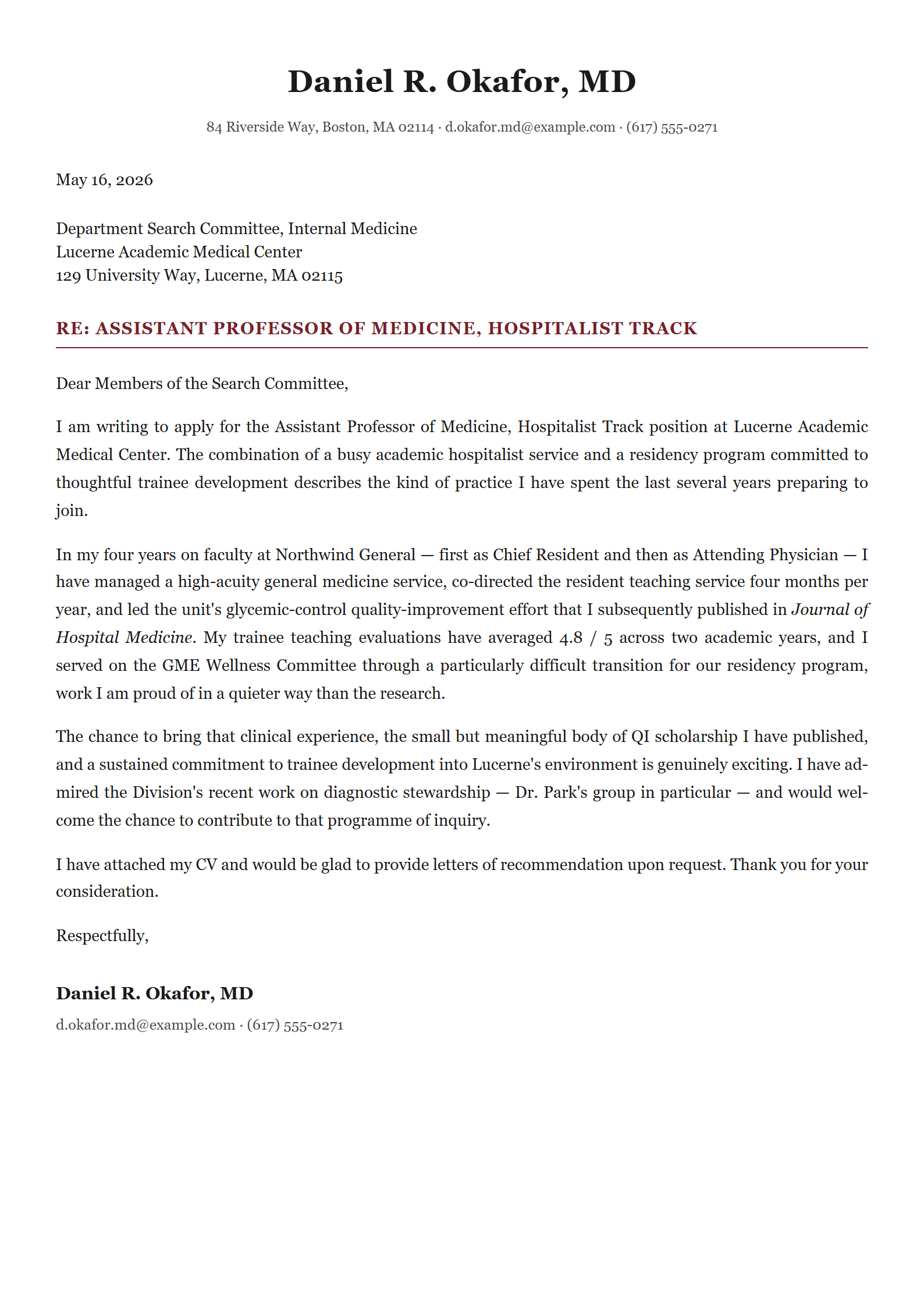 Caduceus cover letter template preview