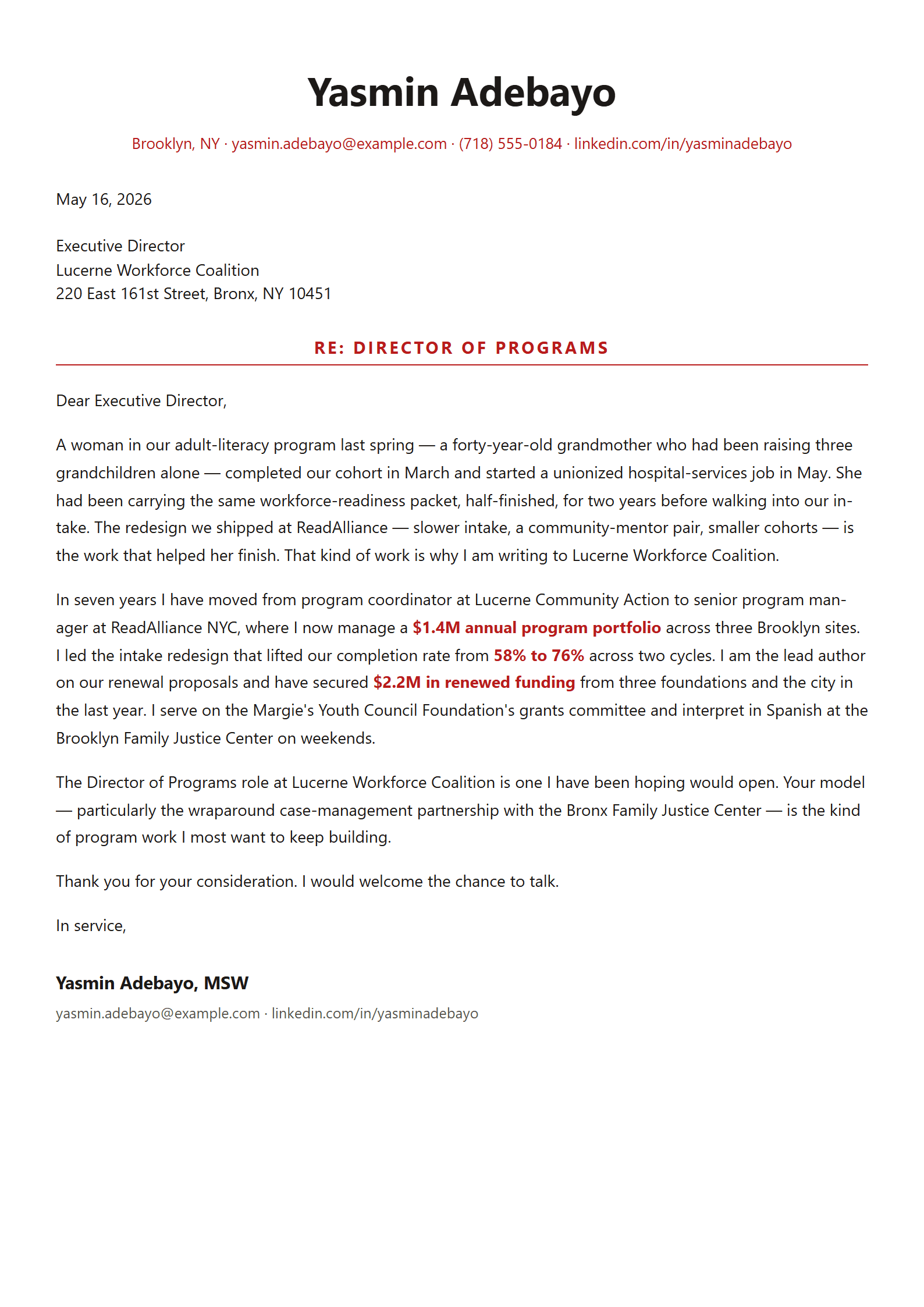Mission cover letter template preview