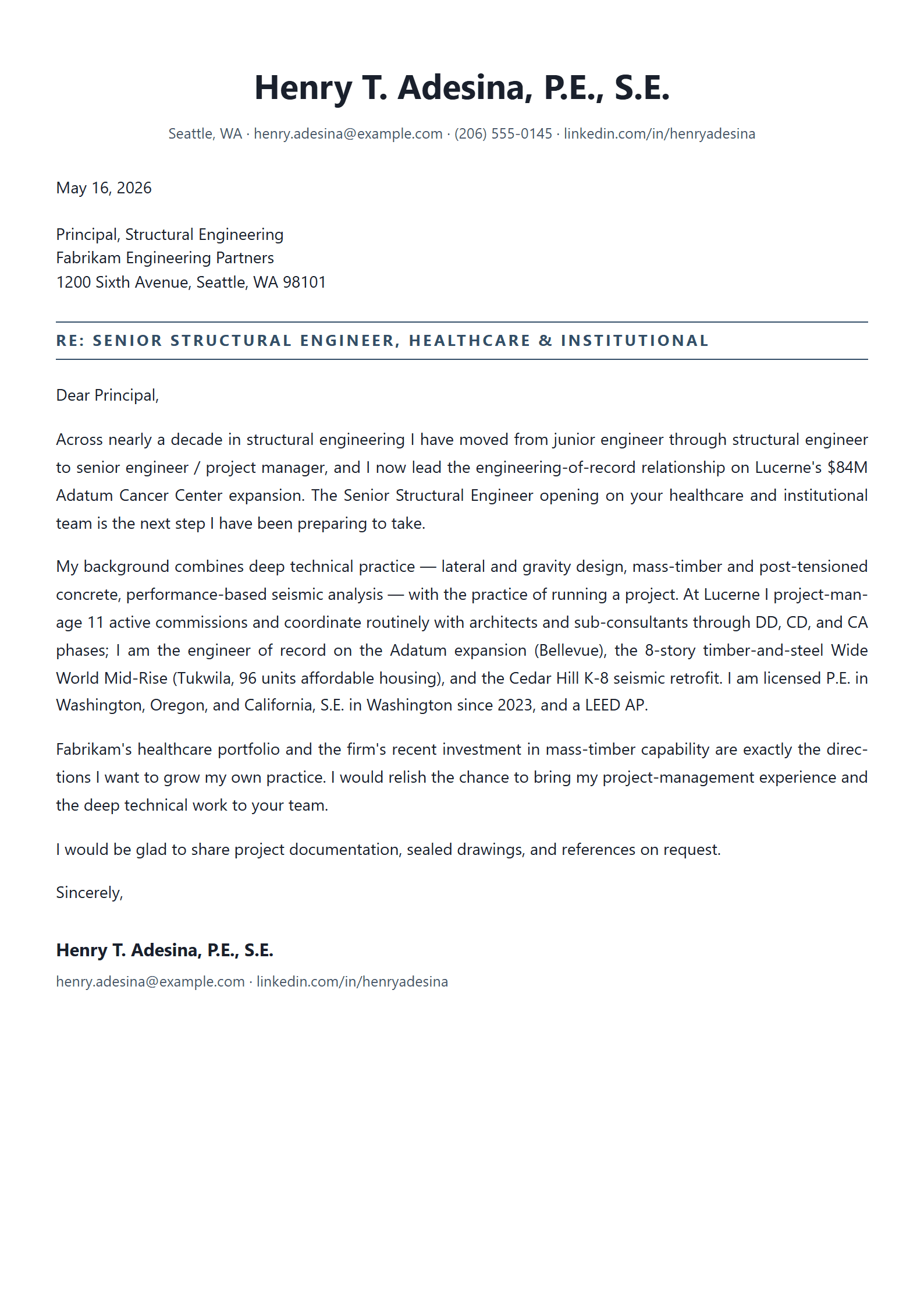 Truss cover letter template preview