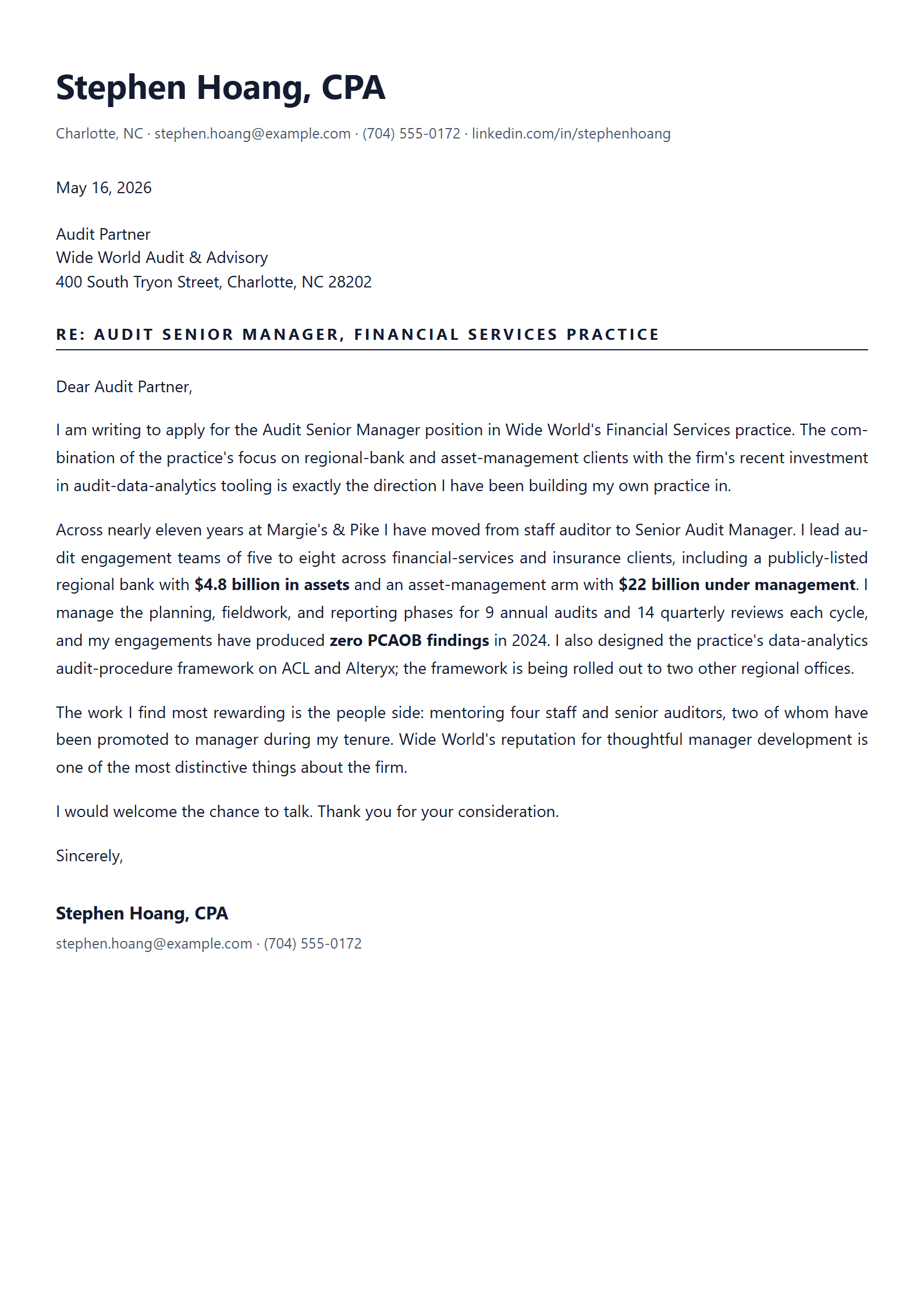 Ledger cover letter template preview