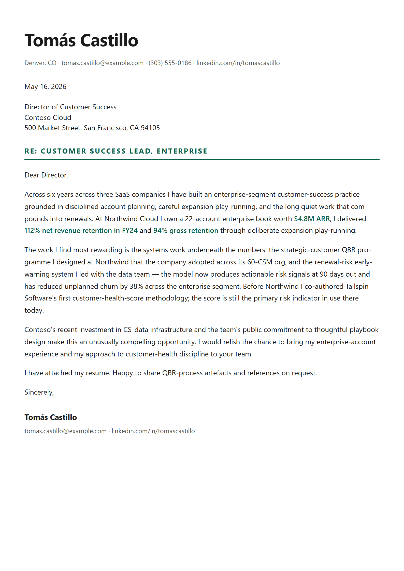 Linchpin cover letter template preview