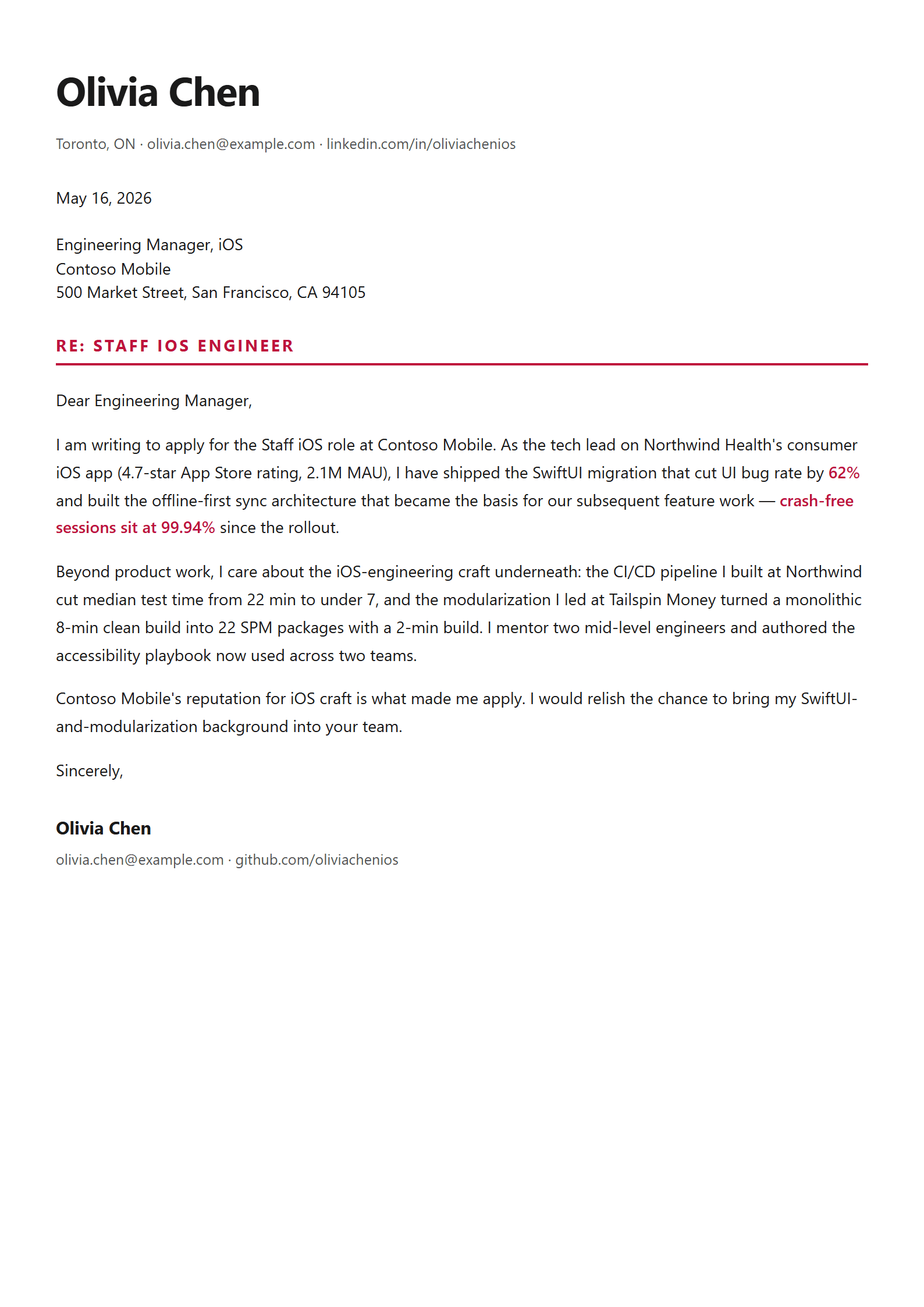 Pixel cover letter template preview