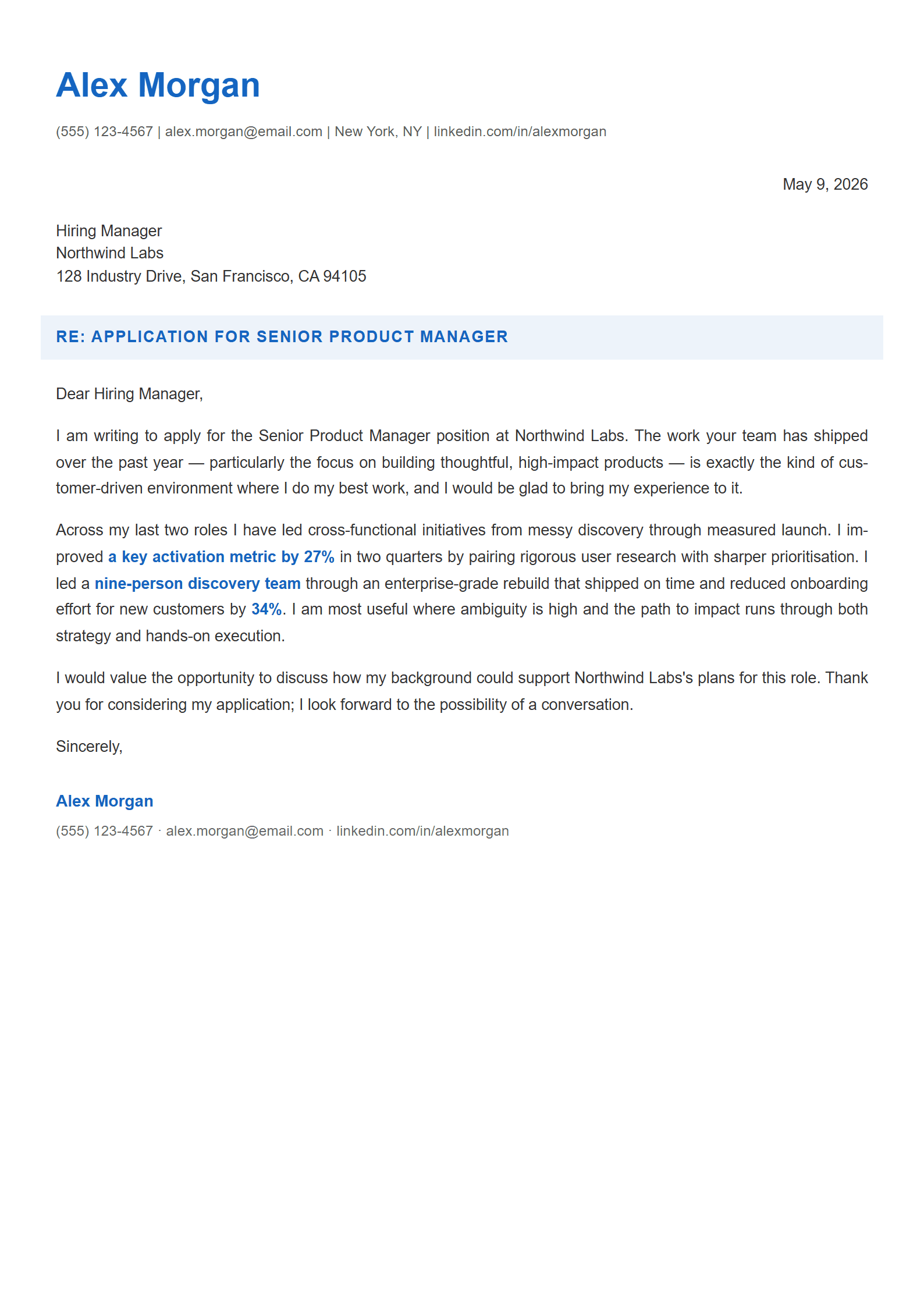 Professional Geometric cover letter template preview