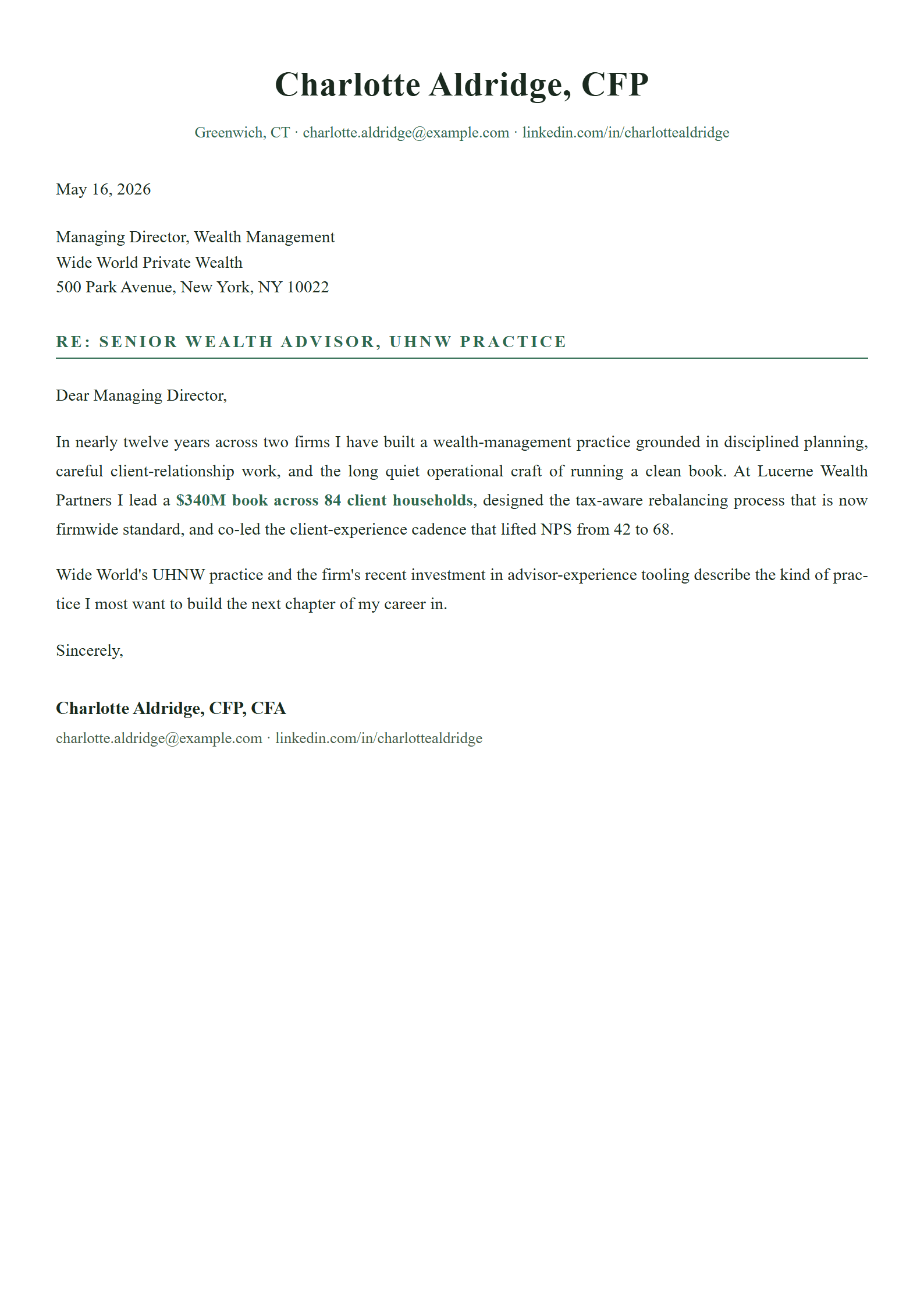 Acumen cover letter template preview