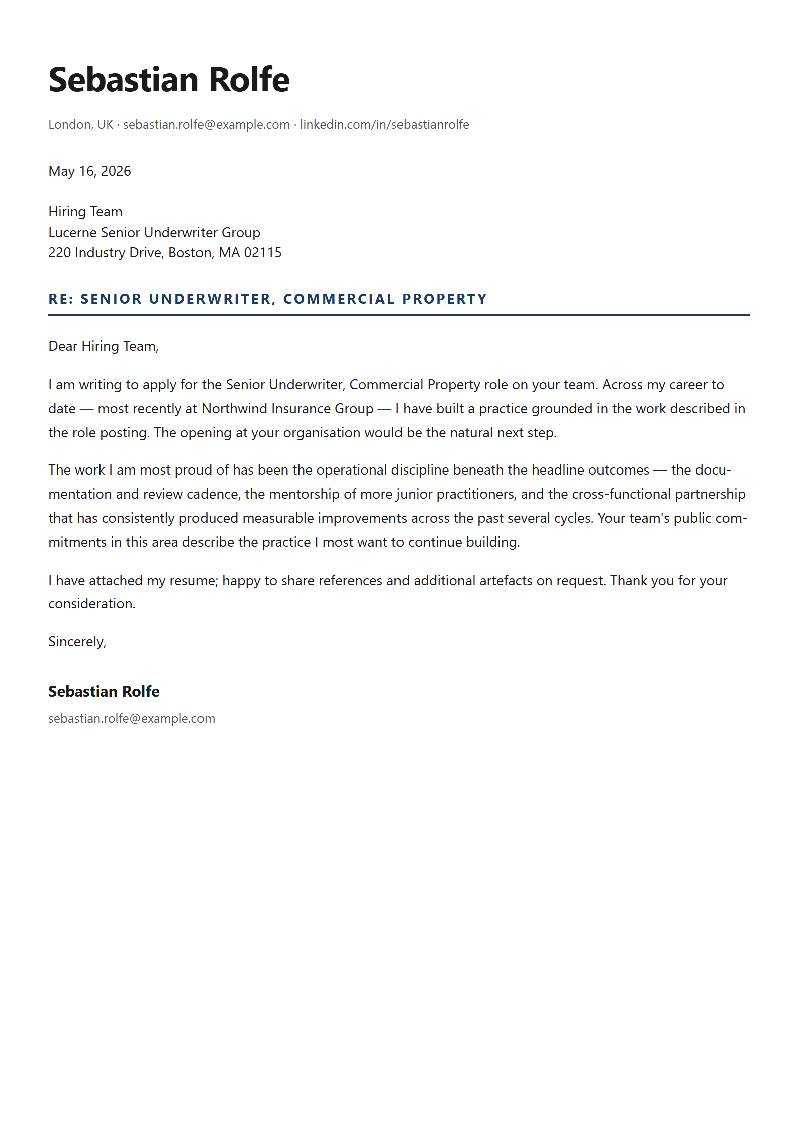 Surety cover letter template preview