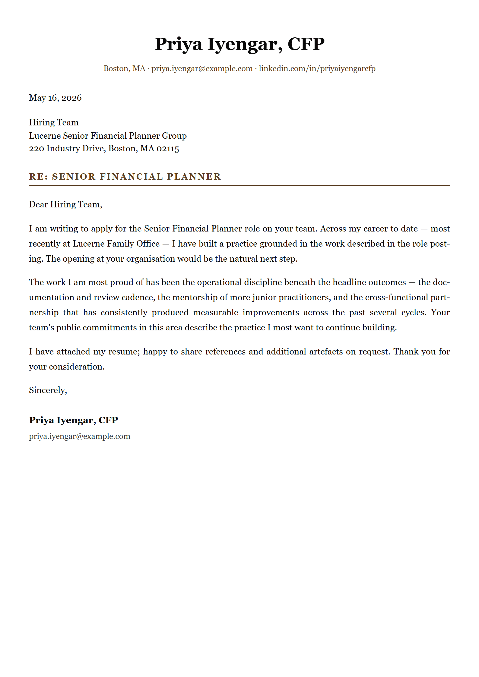 Almanac cover letter template preview