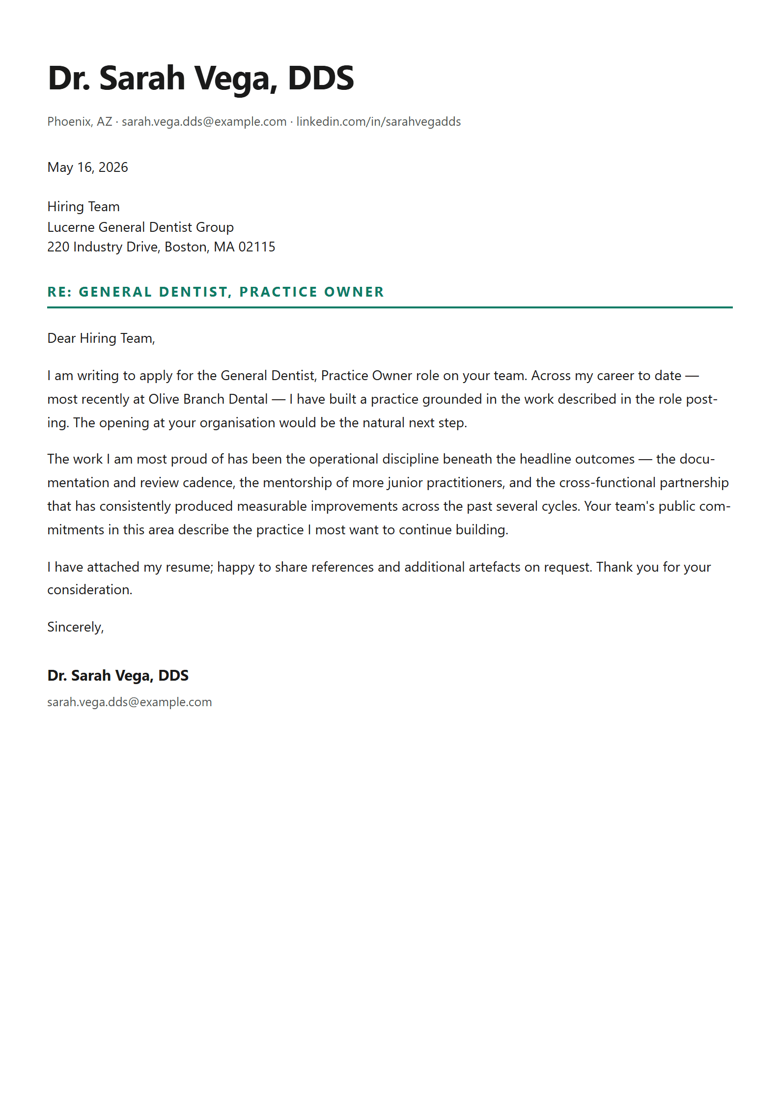 Molar cover letter template preview