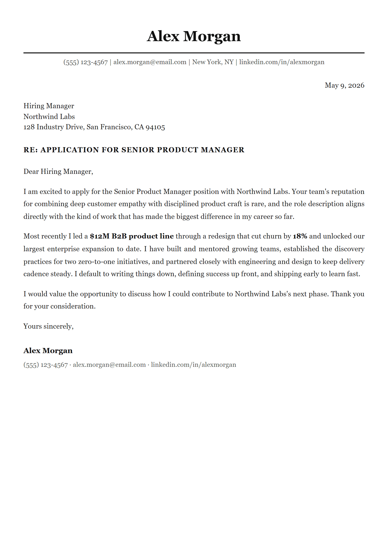 Academic Scholar cover letter template preview