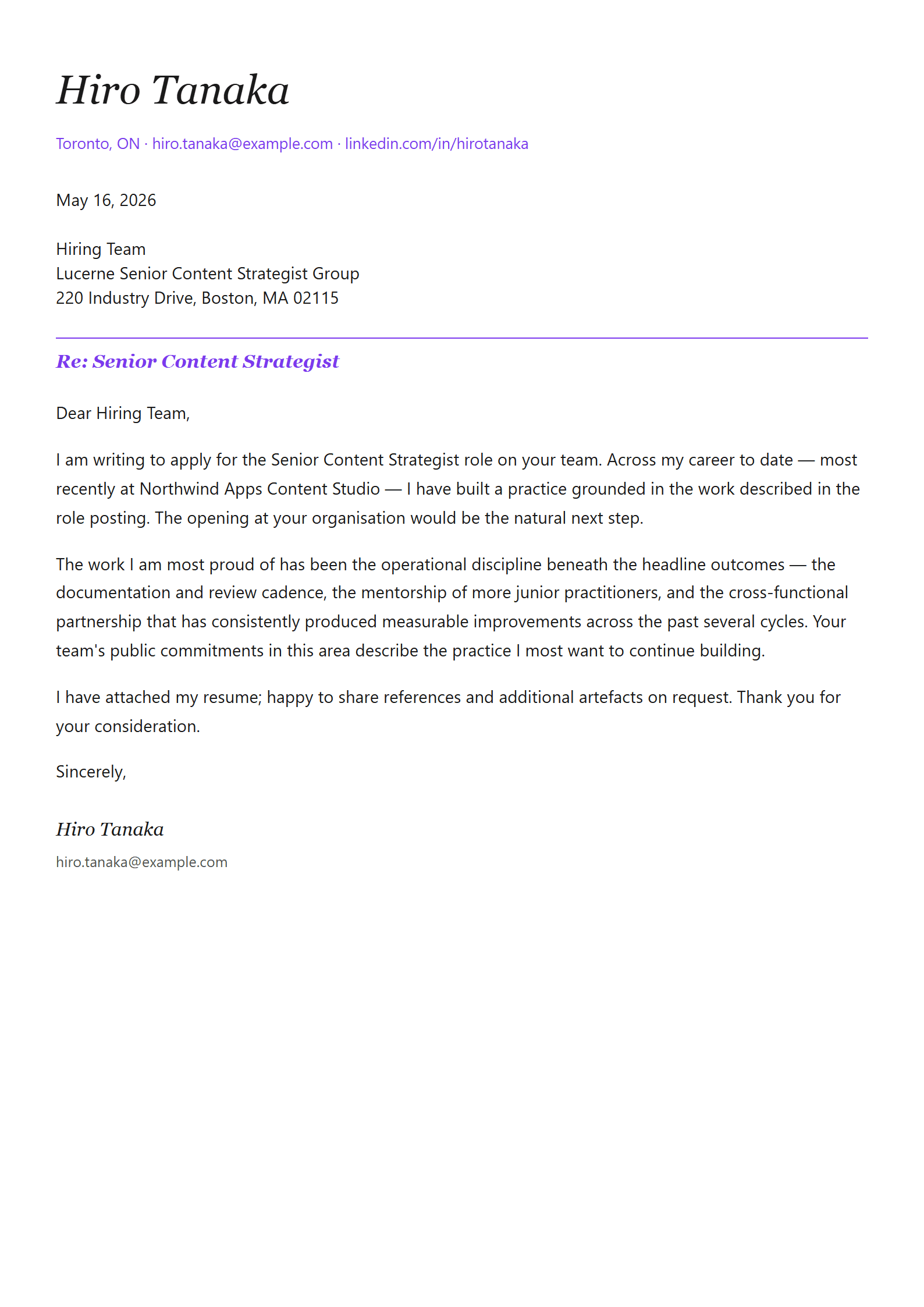 Cursor cover letter template preview