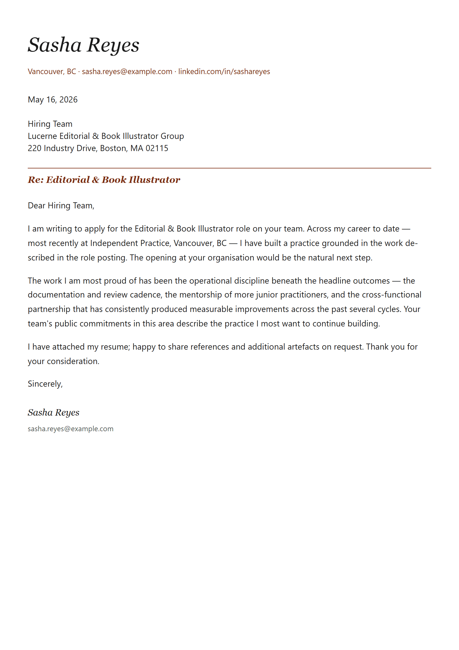 Folio-Illus cover letter template preview