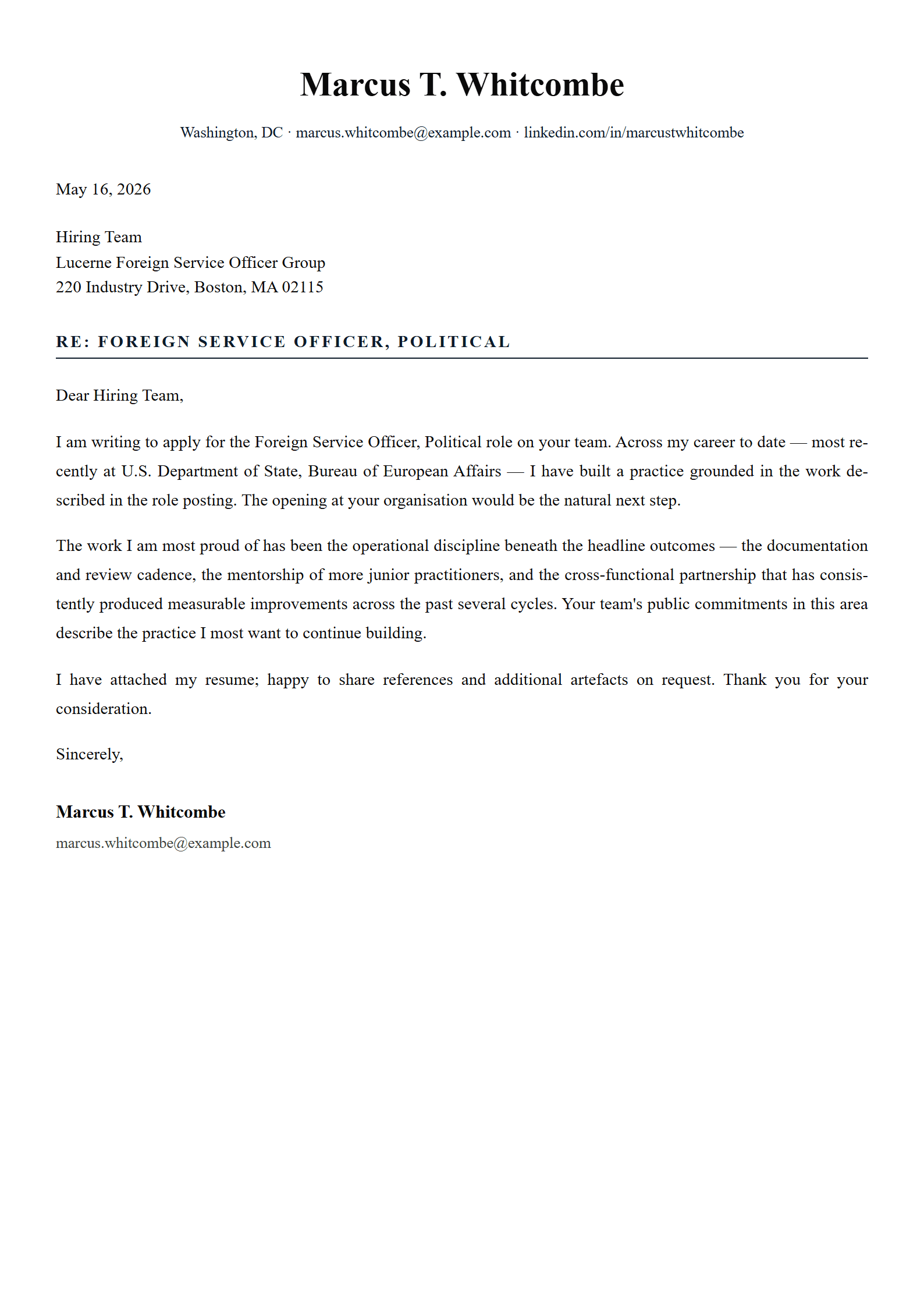 Pact cover letter template preview