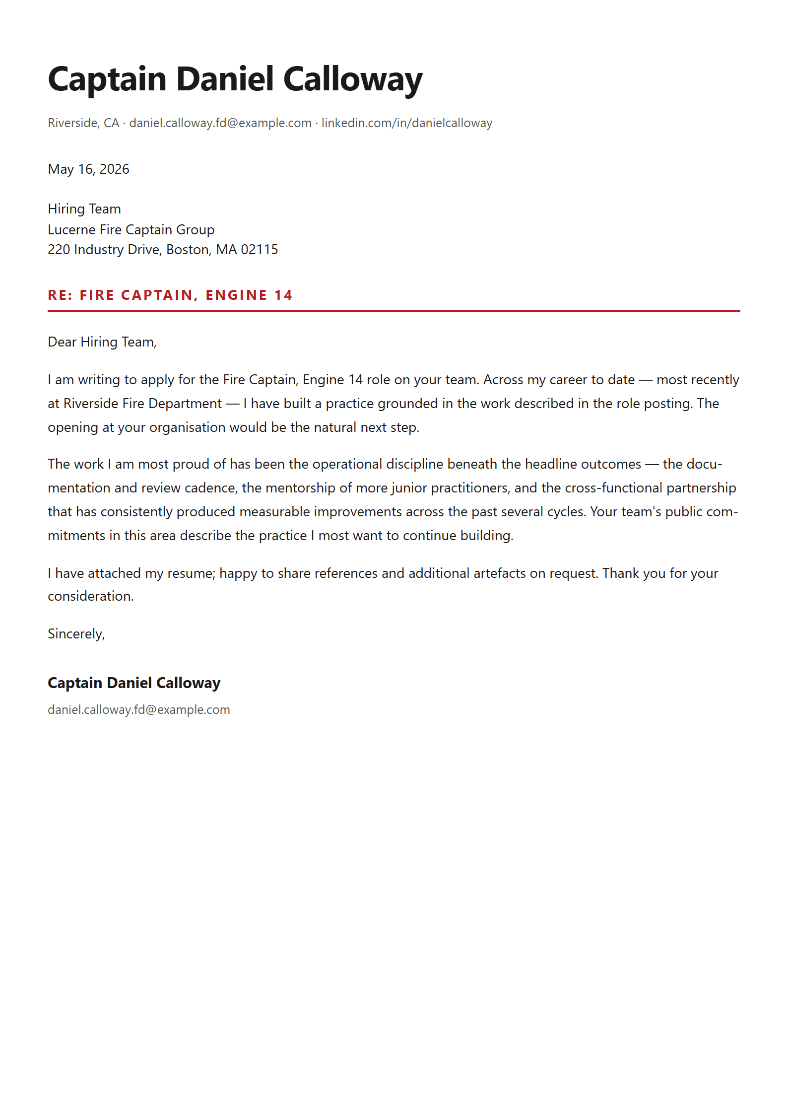 Engine cover letter template preview
