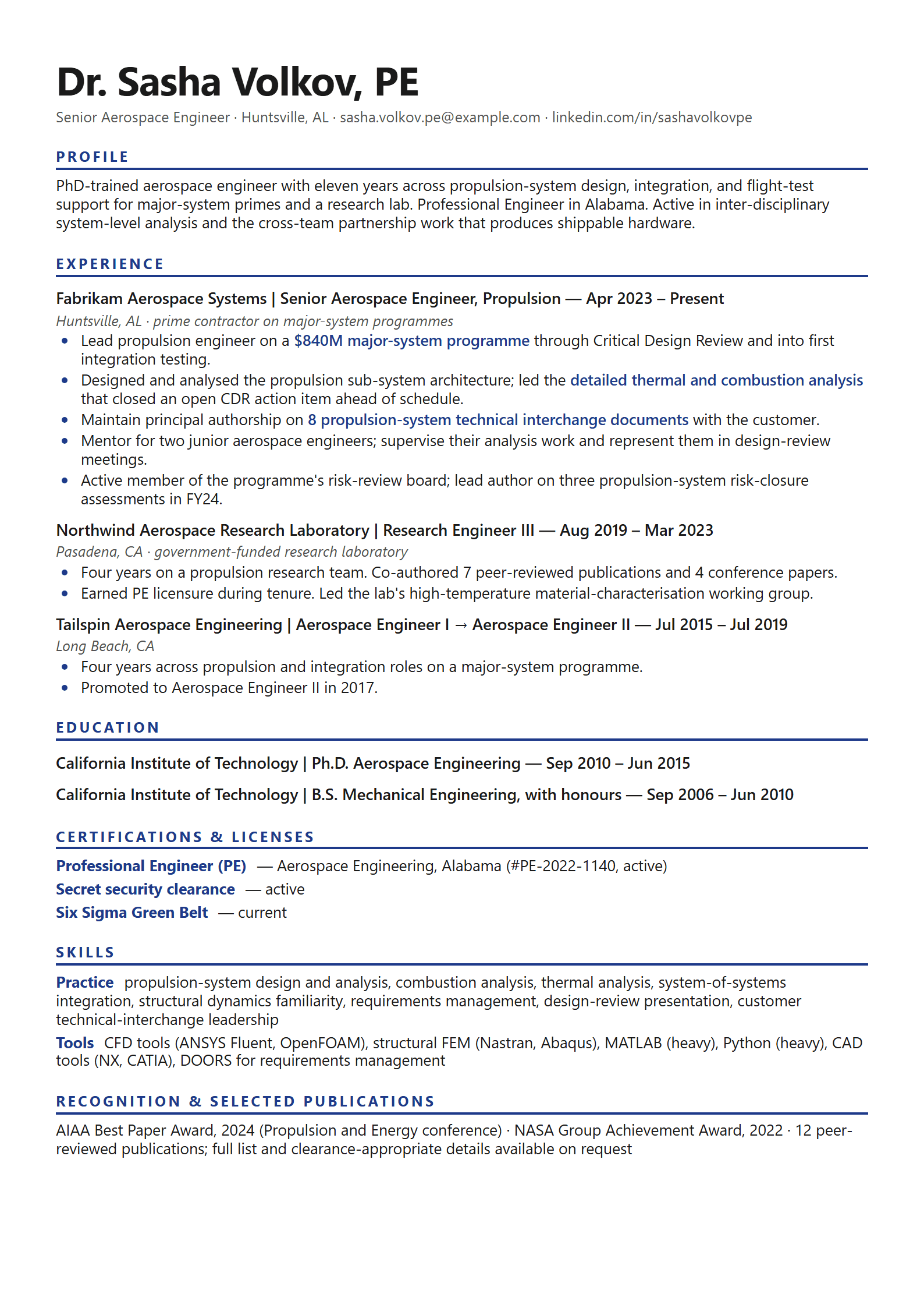 Aero resume template