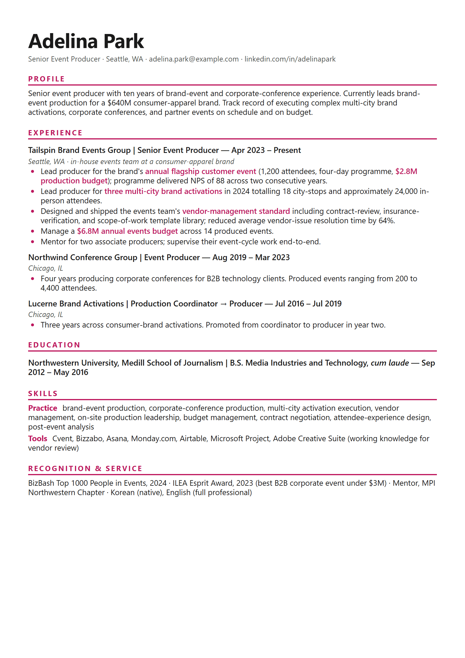 Gala resume template