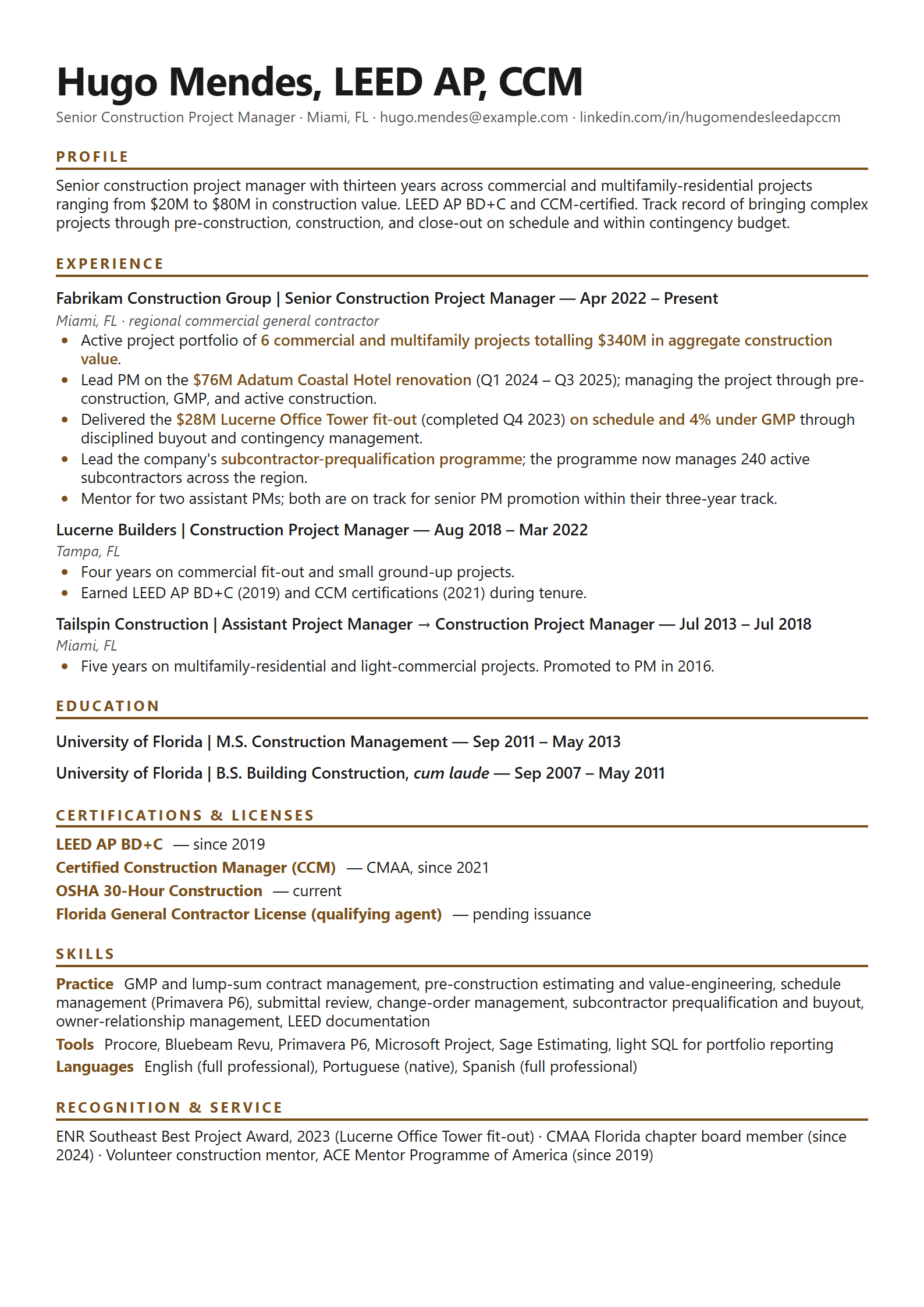 Compass-PM resume template