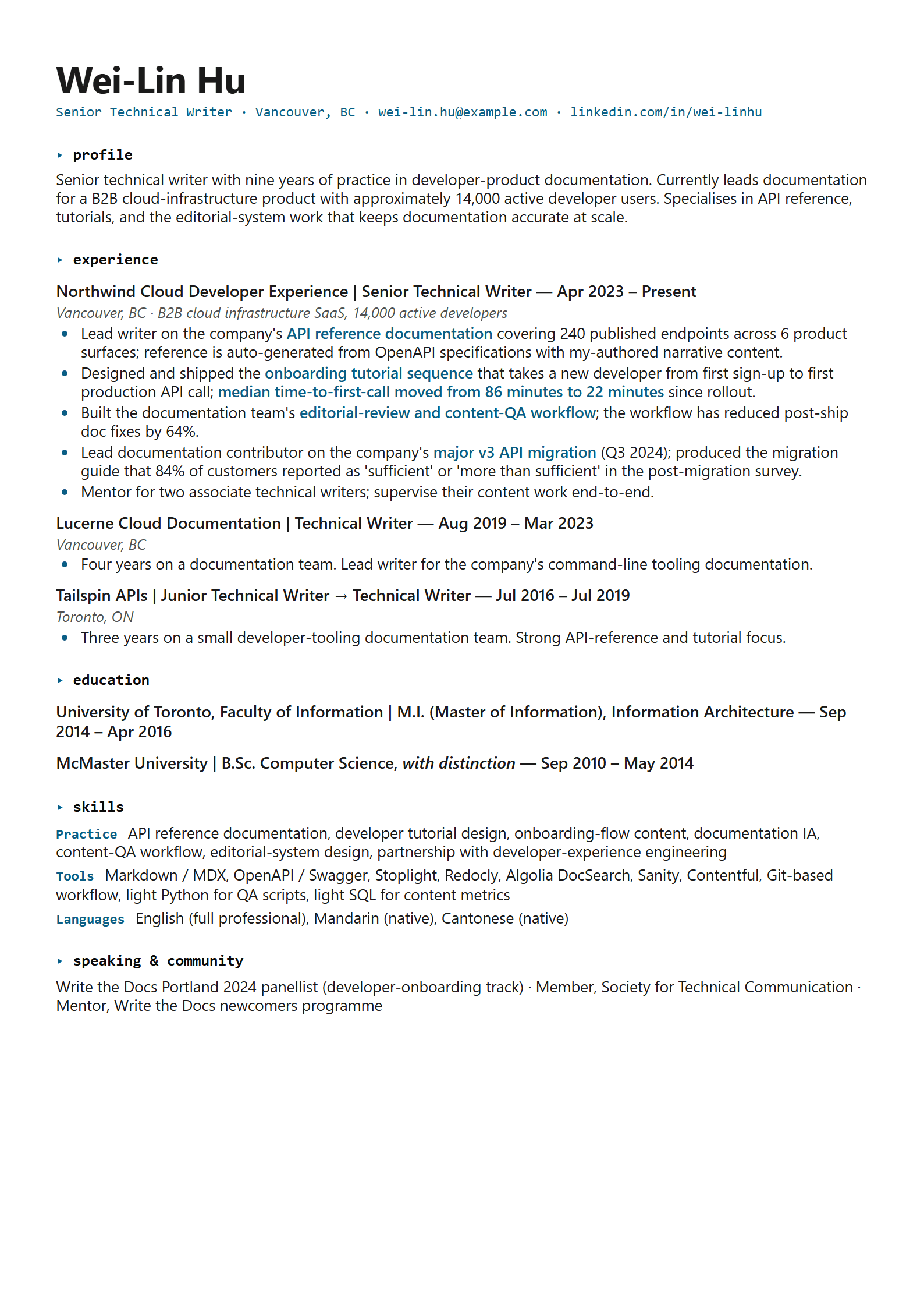 Glossary resume template
