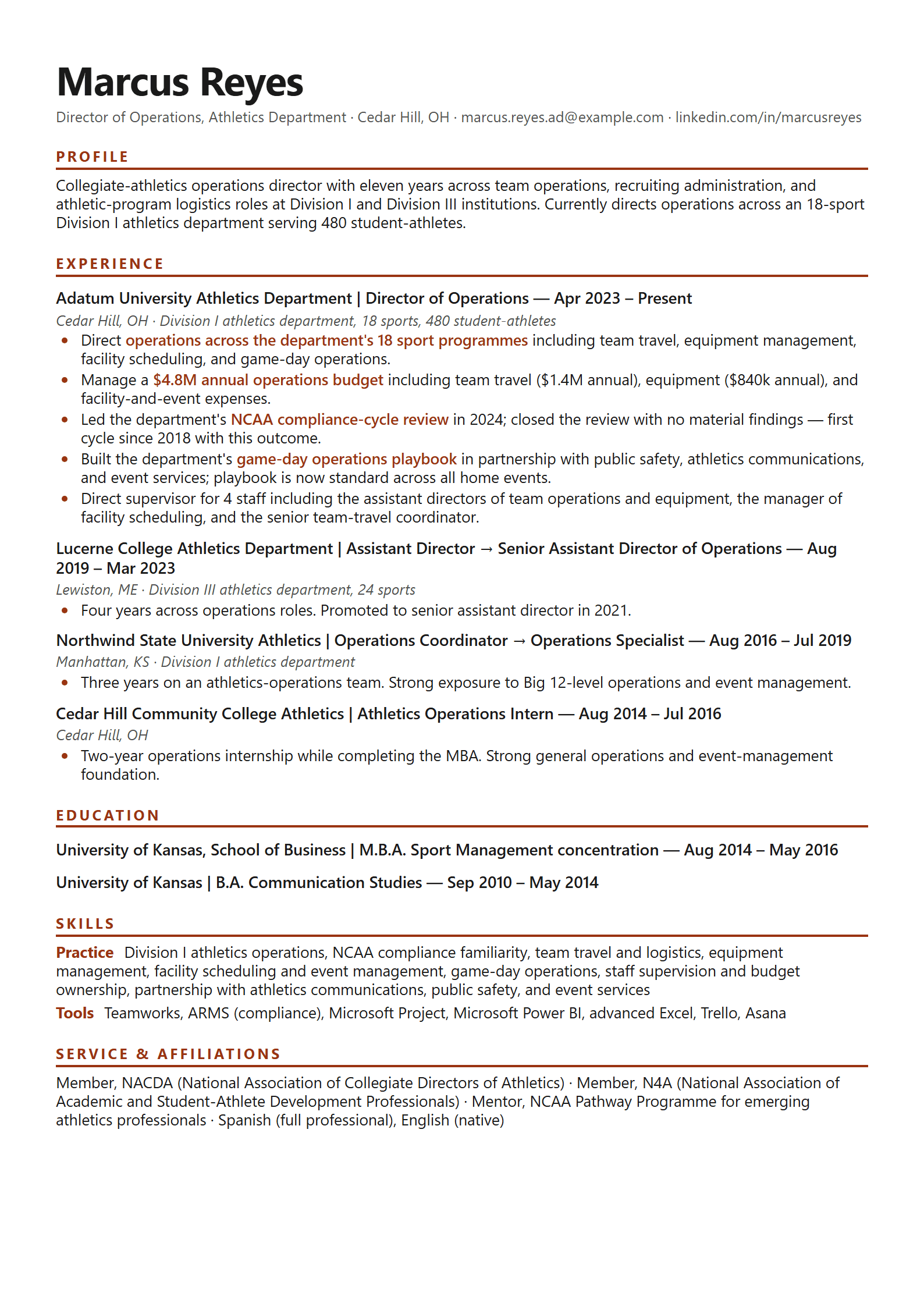 Roster-Sports resume template
