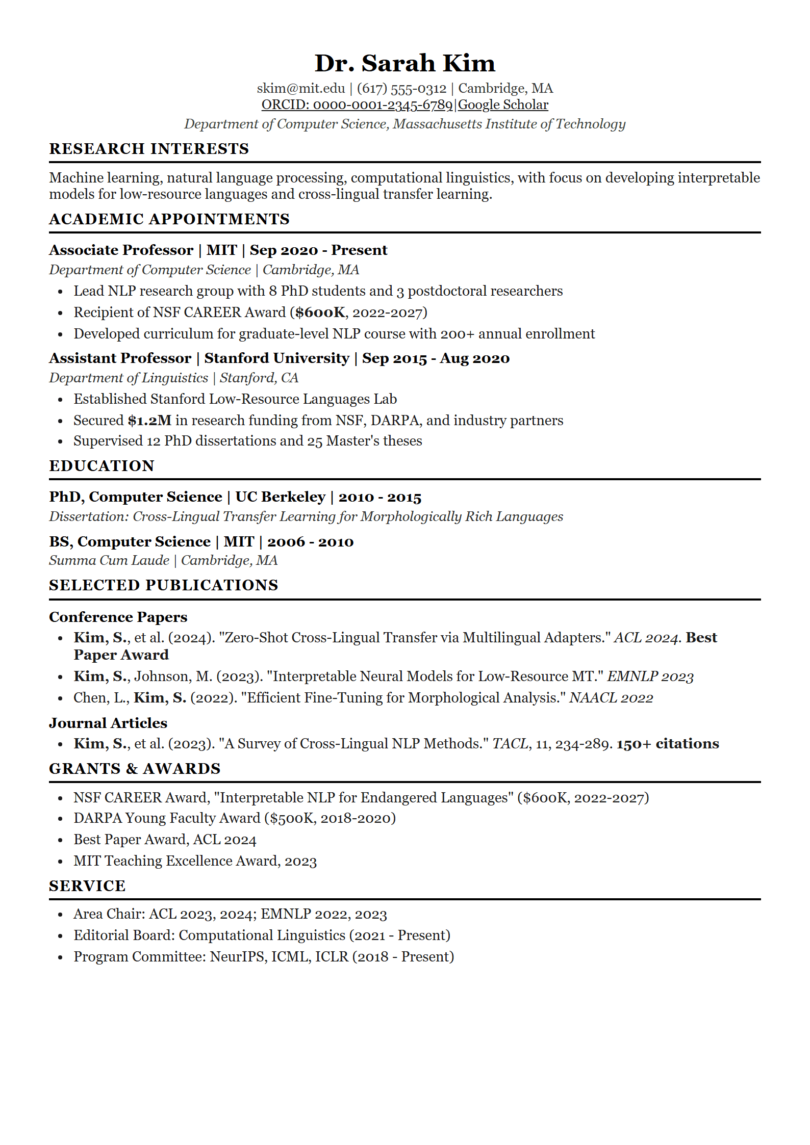 Research Scholar resume template