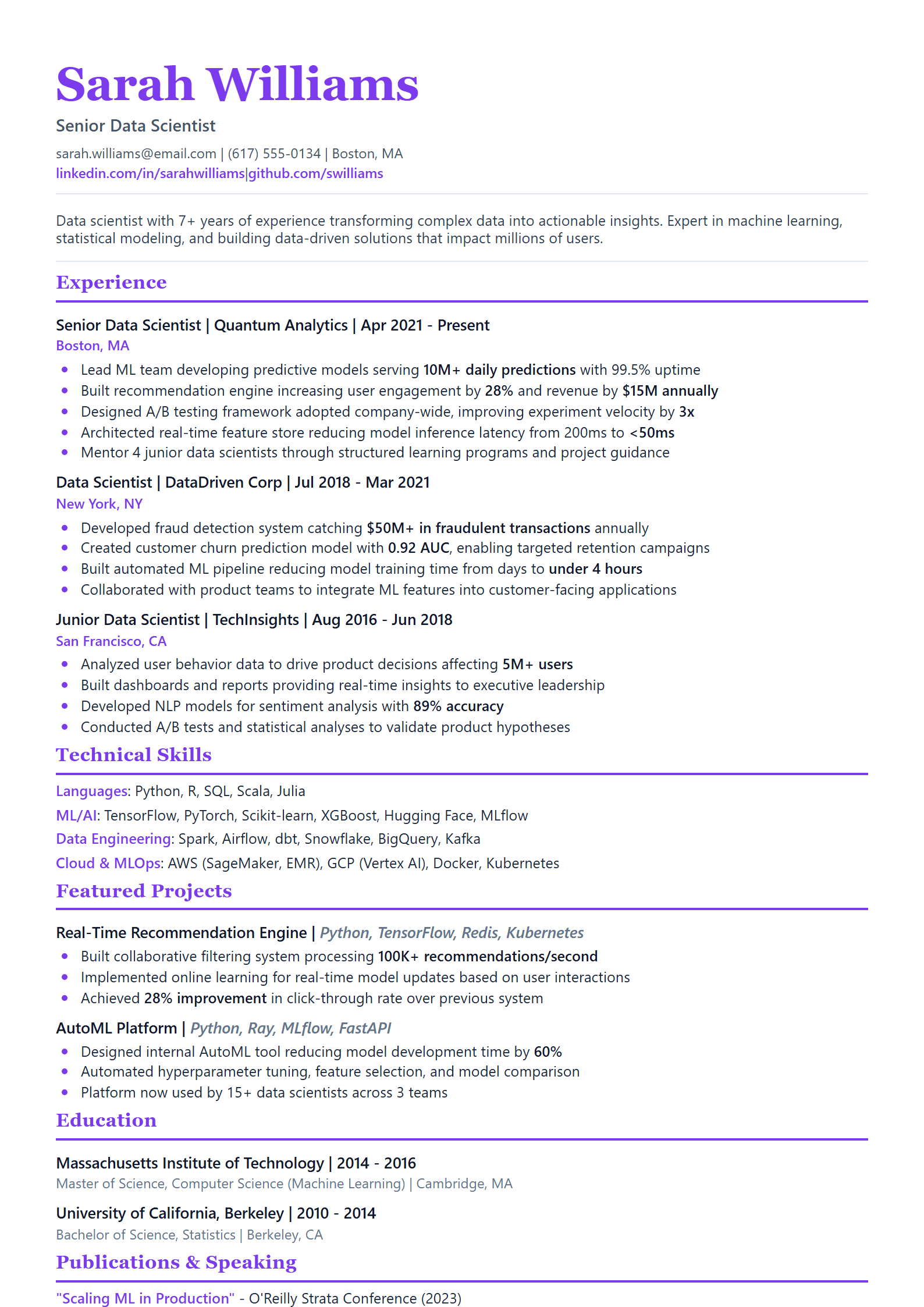 Professional Portrait resume template