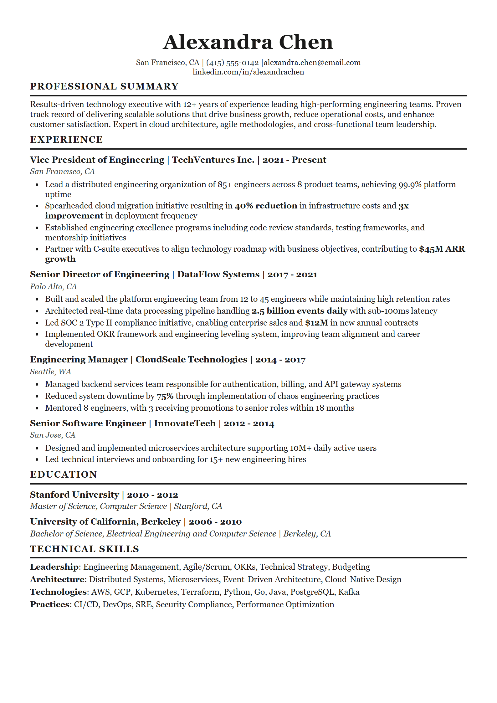 Executive Serif resume template