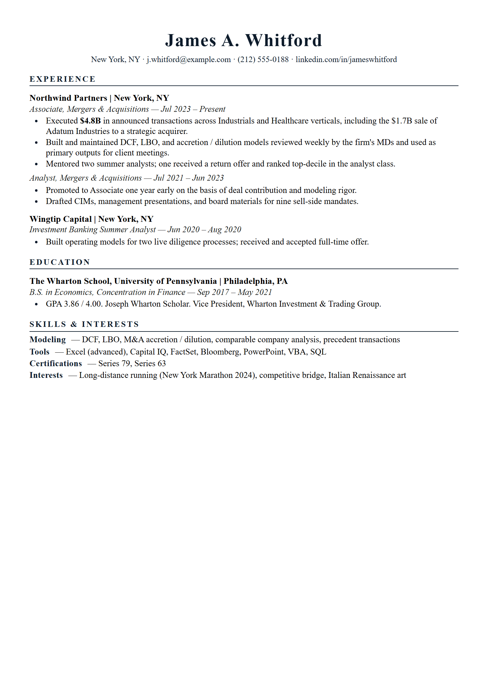 Sterling resume template
