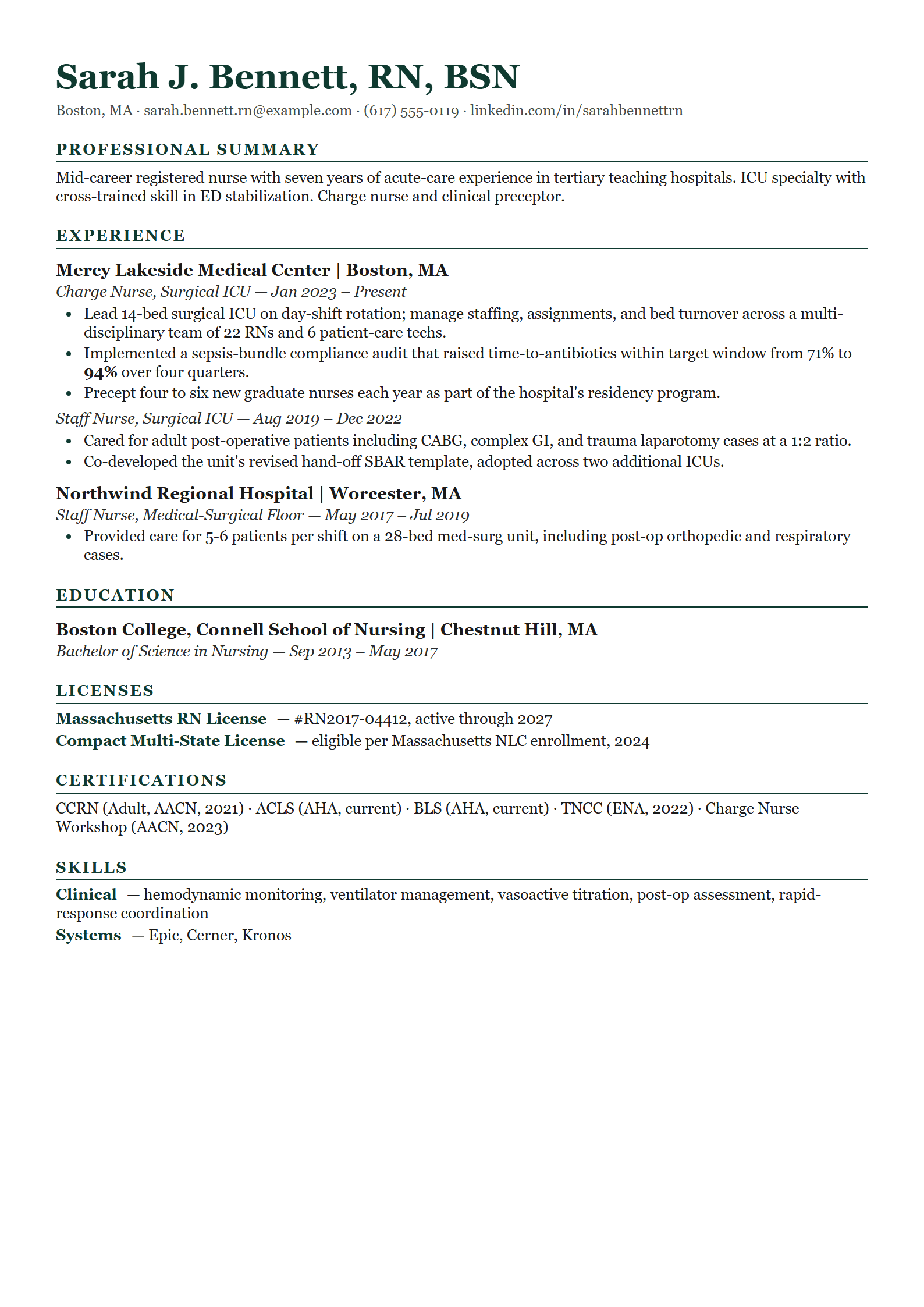 Clarion resume template