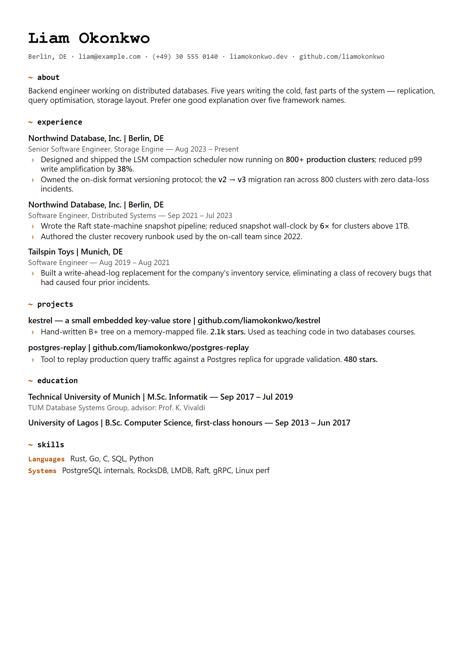 Terminal resume template