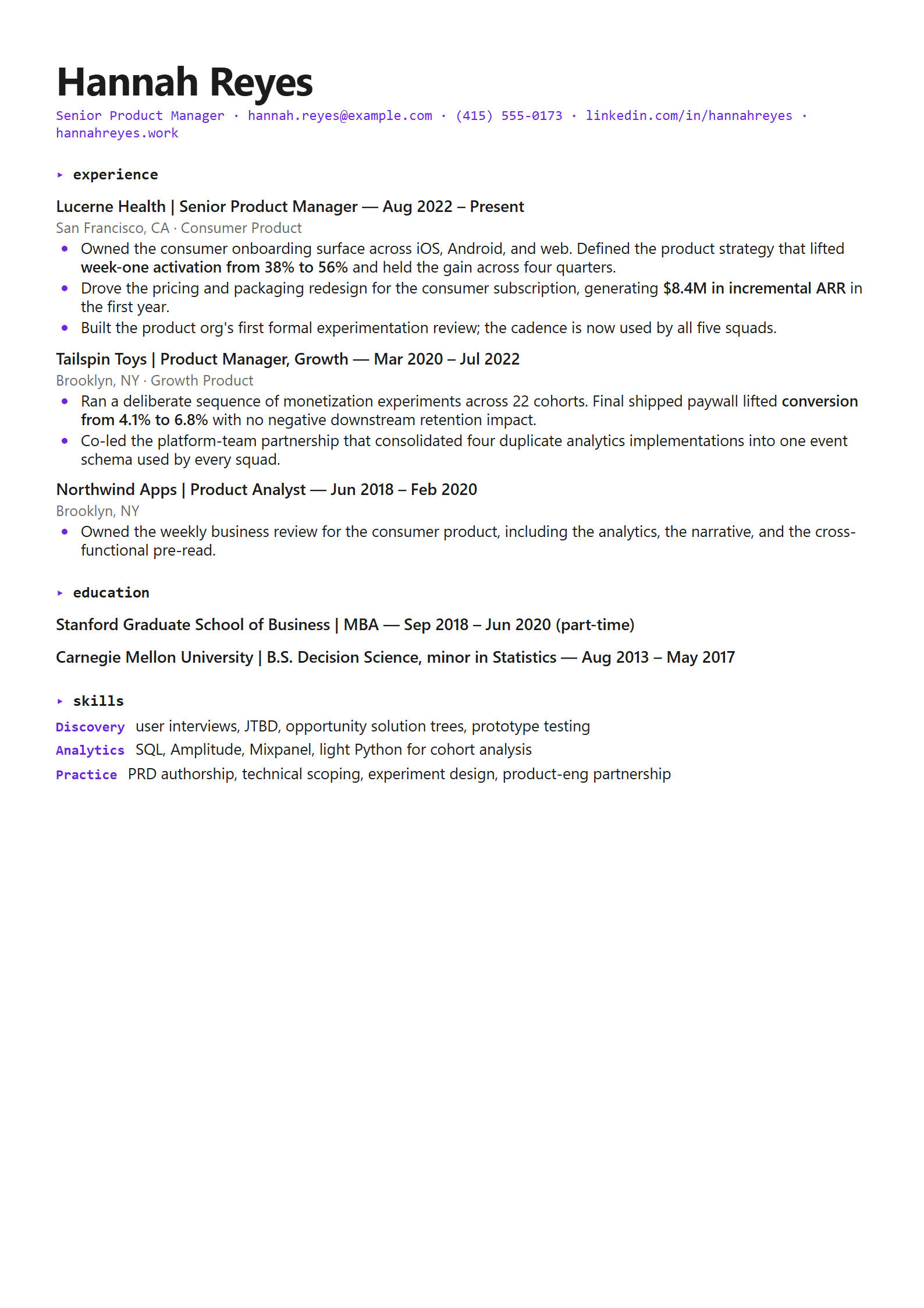 Beacon resume template
