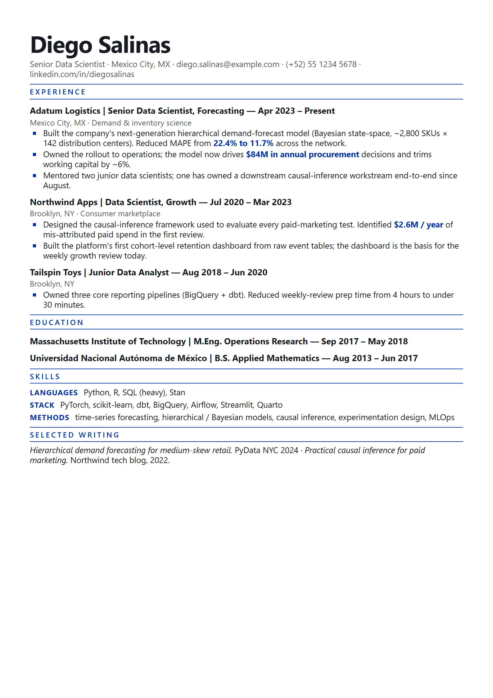 Quantum resume template