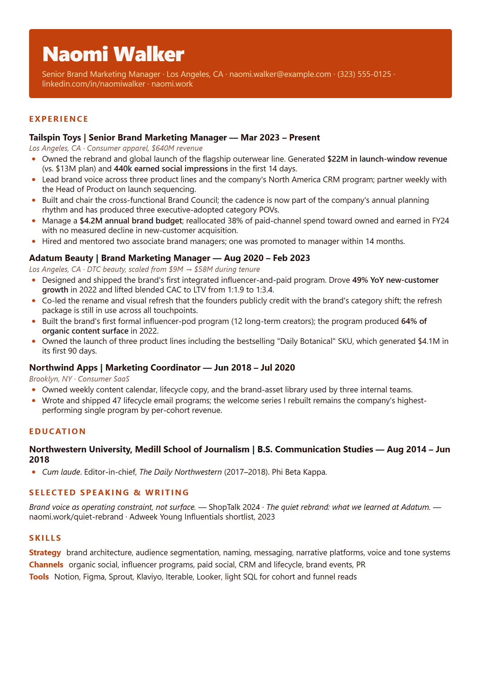 Verve resume template