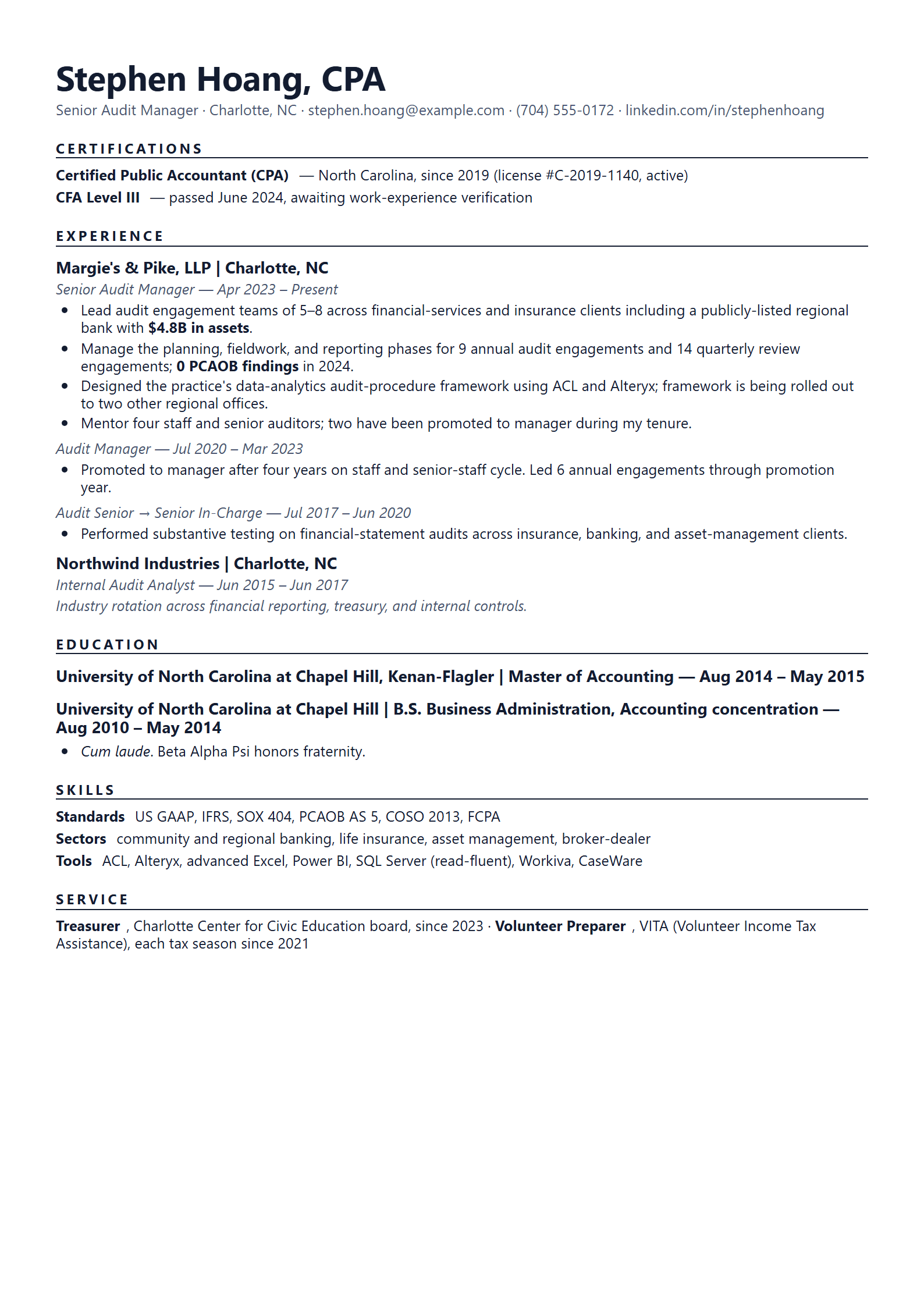 Ledger resume template