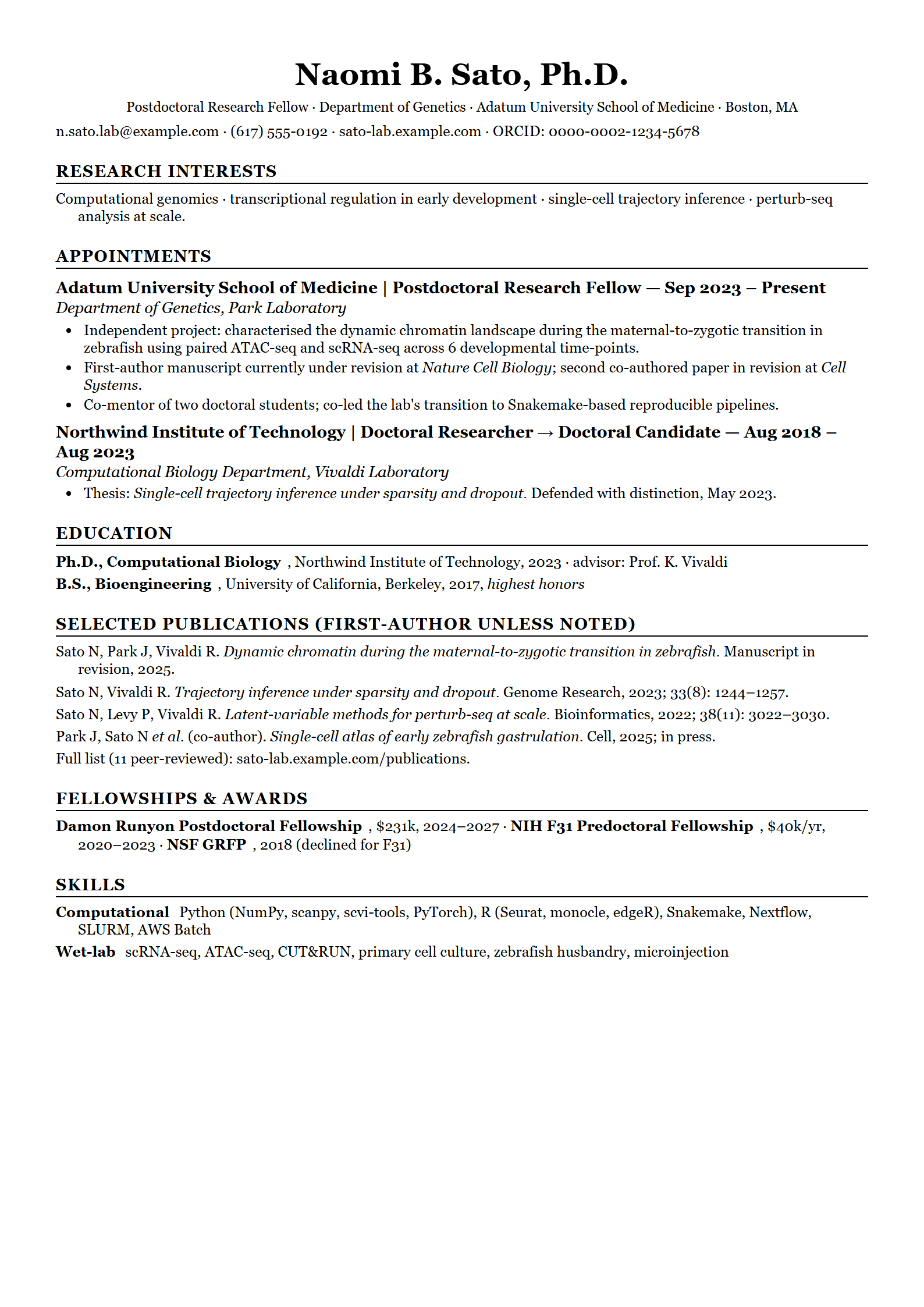 Citation resume template