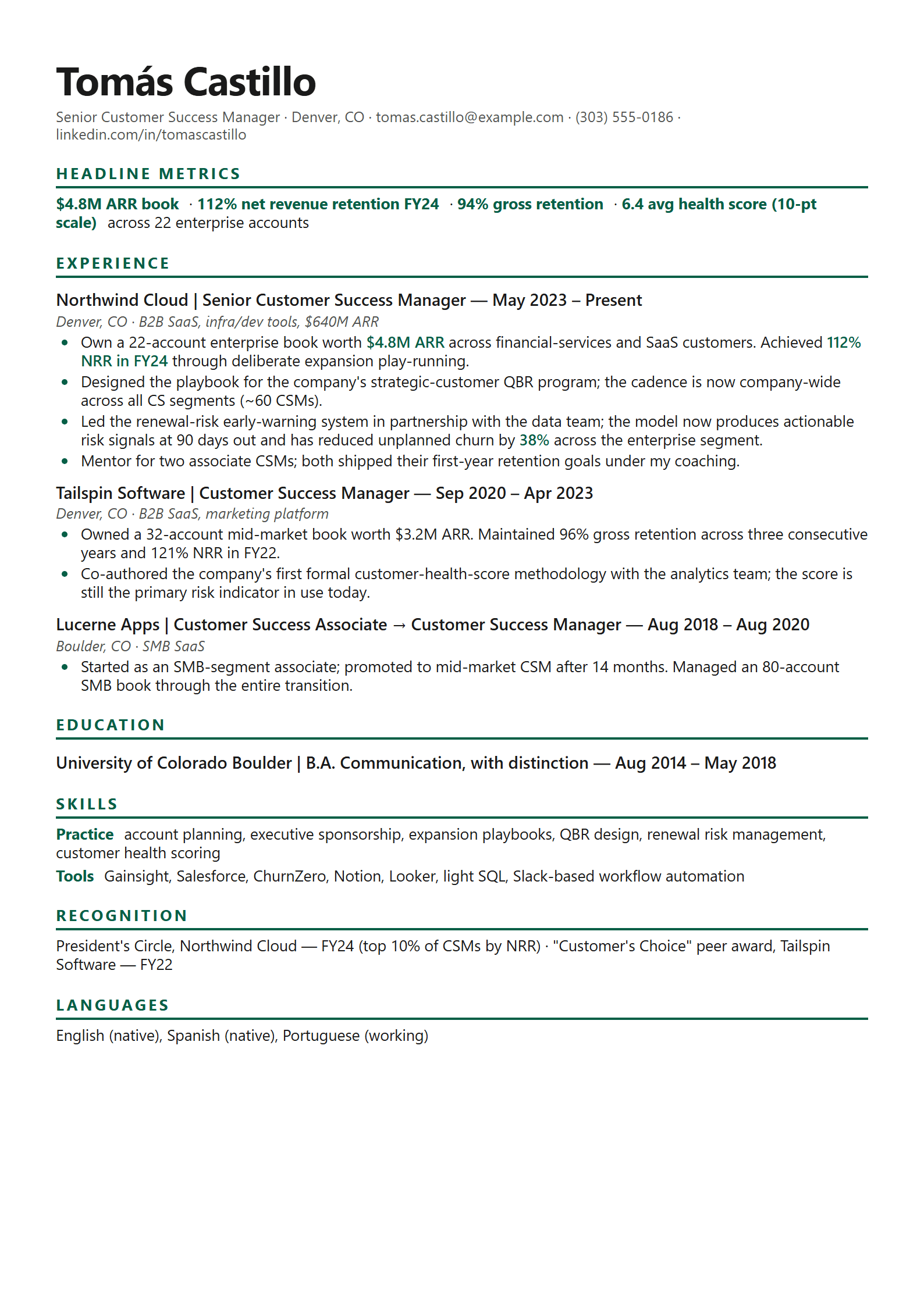 Linchpin resume template