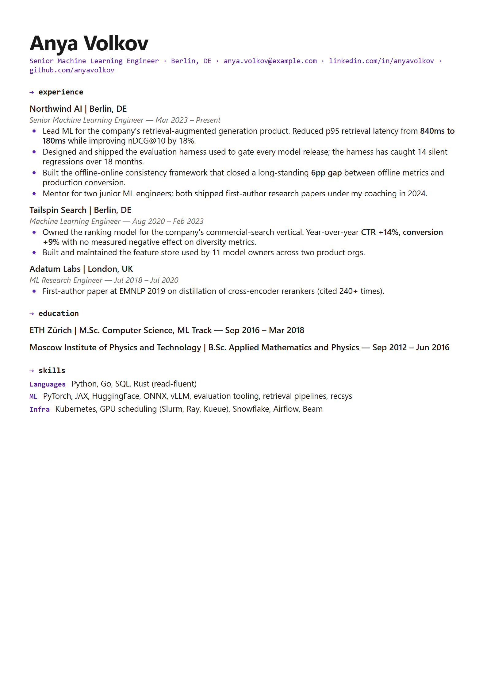 Vertex resume template