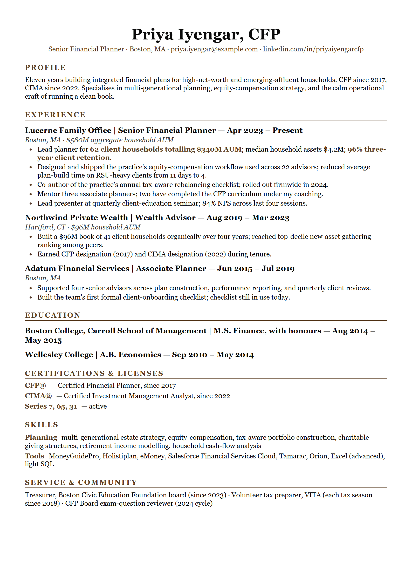 Almanac resume template