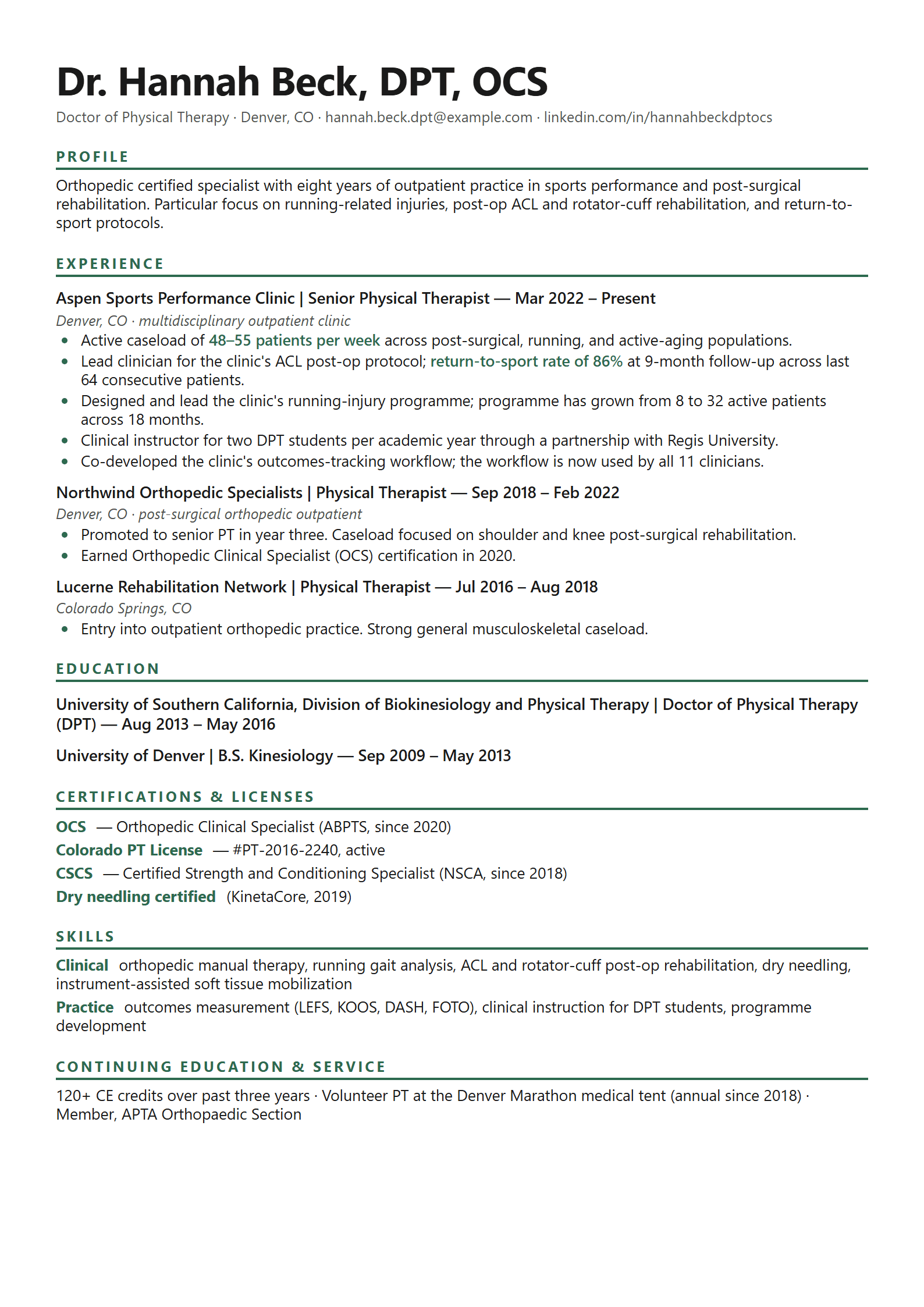 Cresta resume template