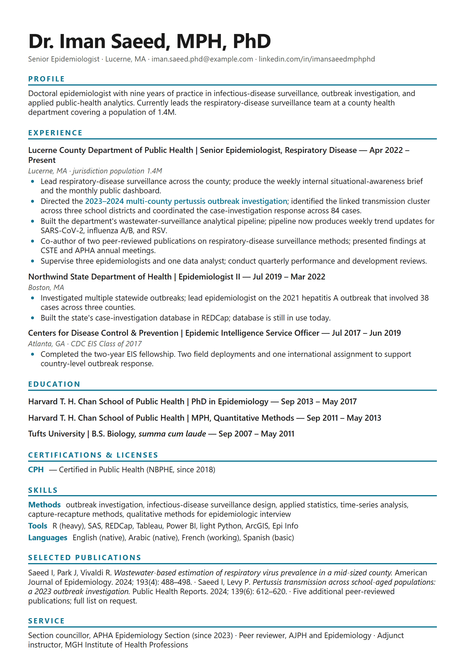 Vector-Health resume template