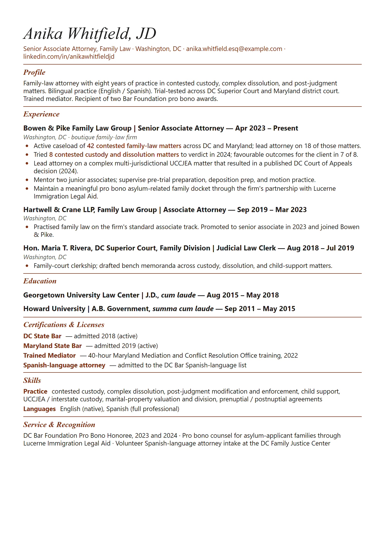 Hearing resume template