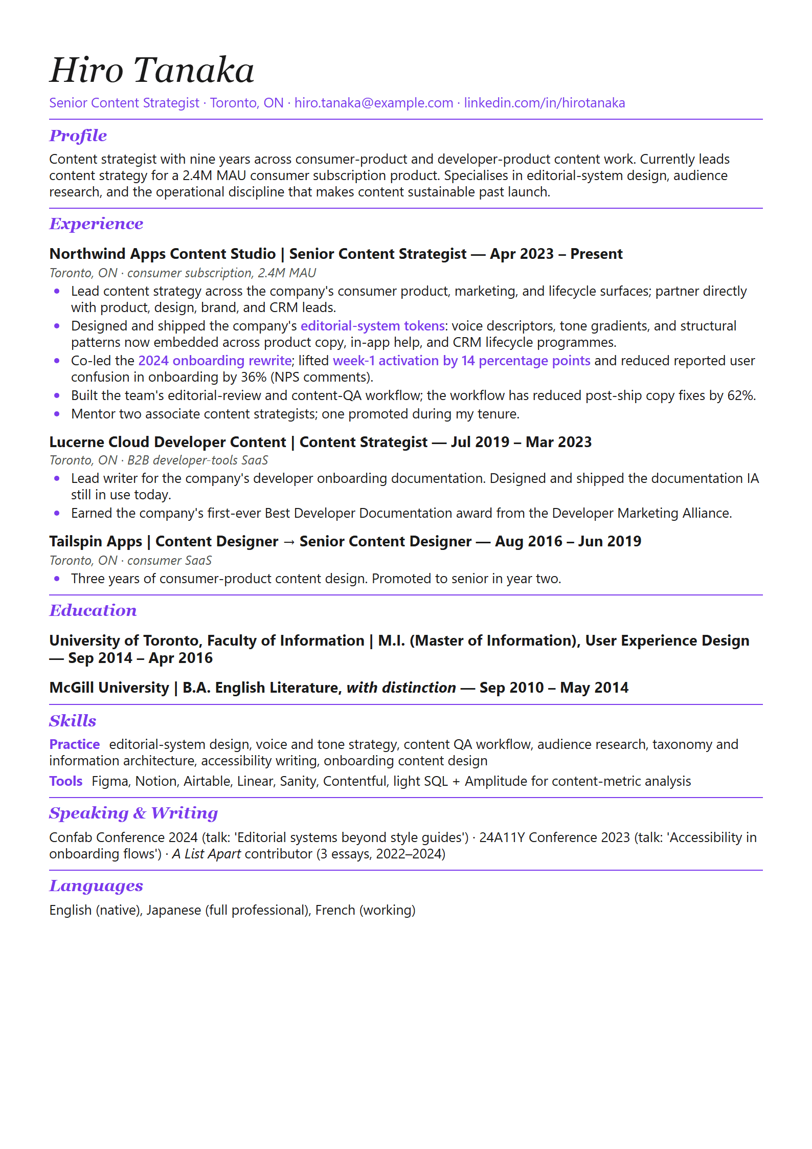 Cursor resume template