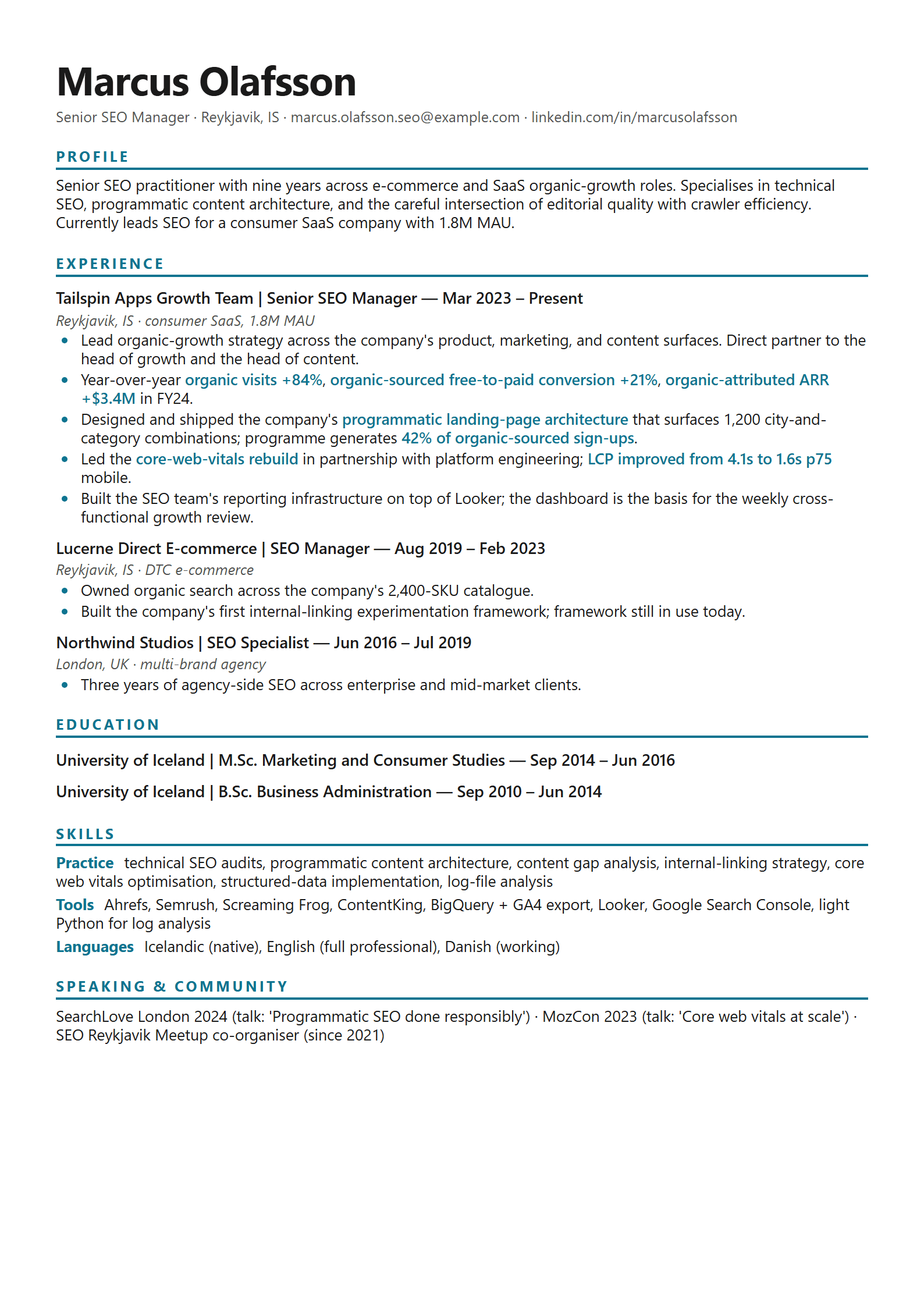 Compass-SEO resume template