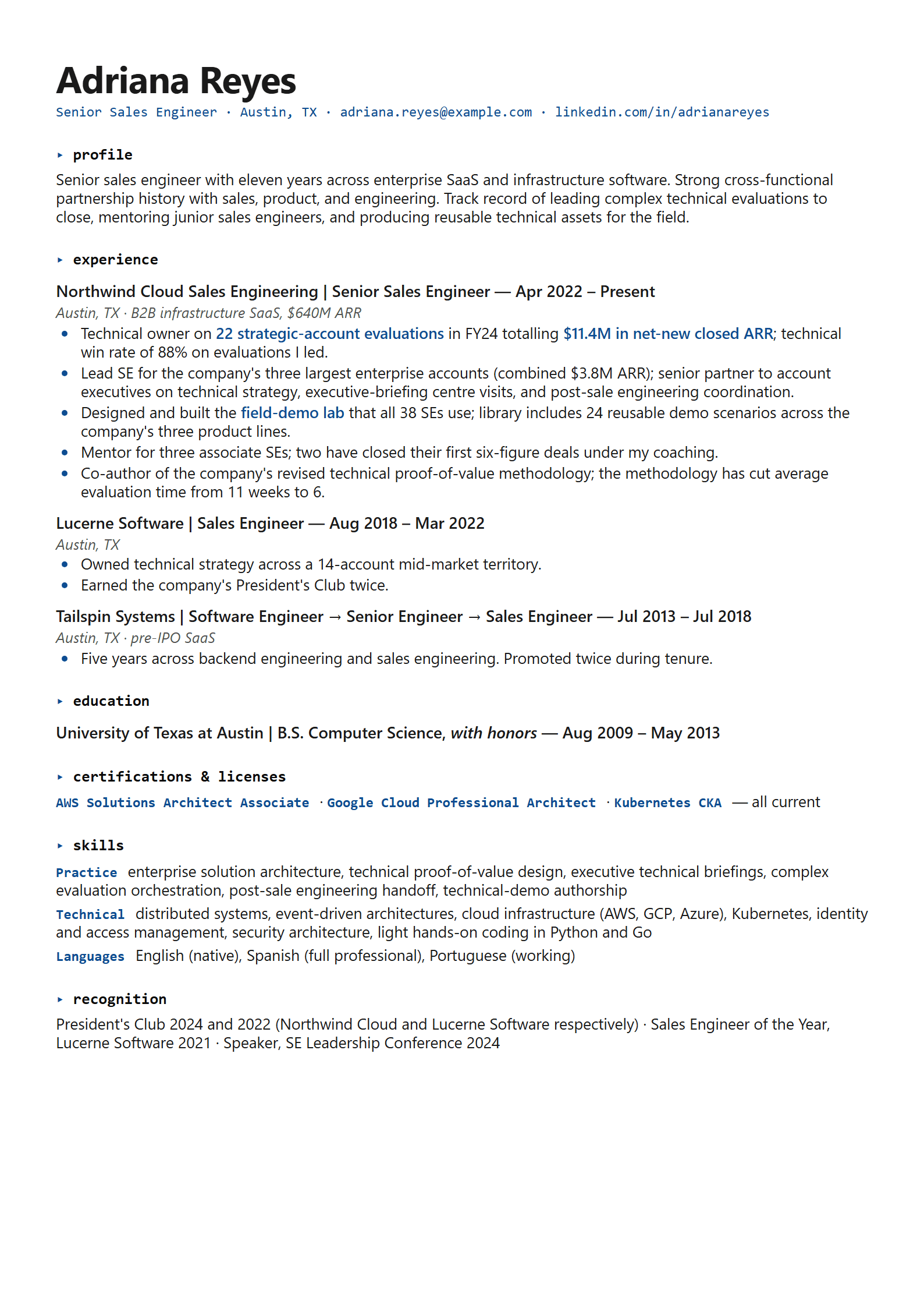 Schema resume template