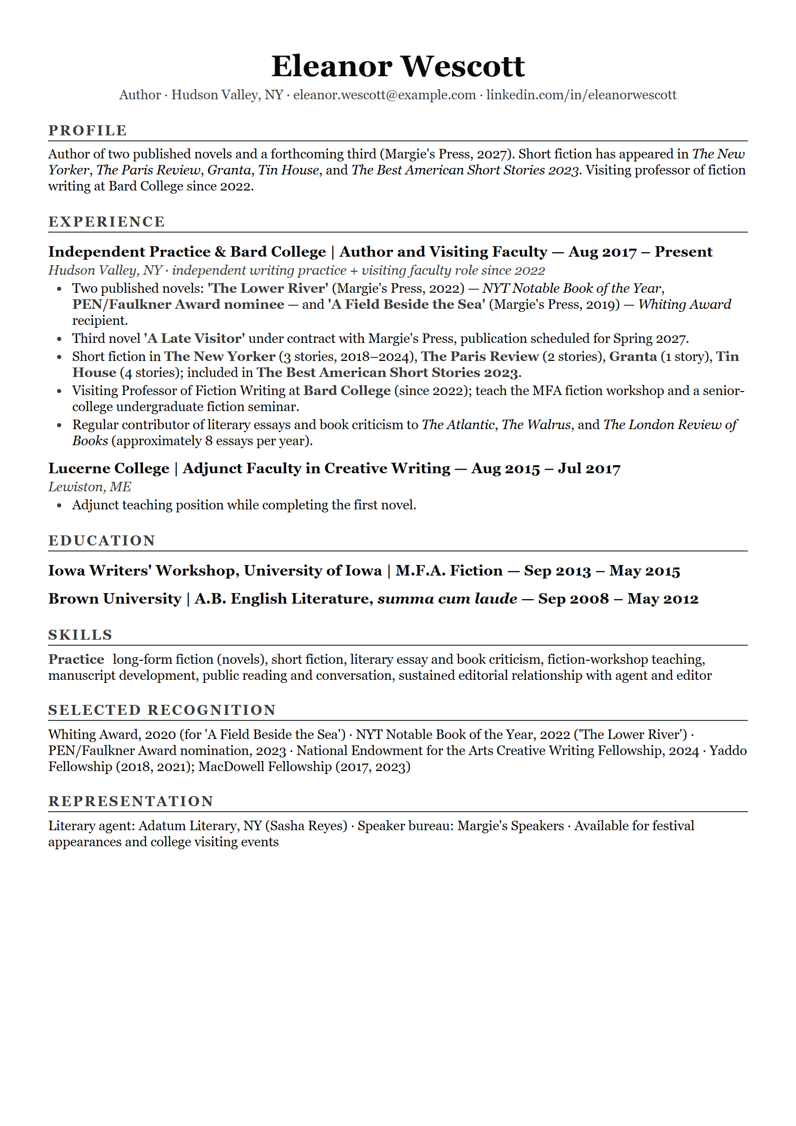 Quire resume template