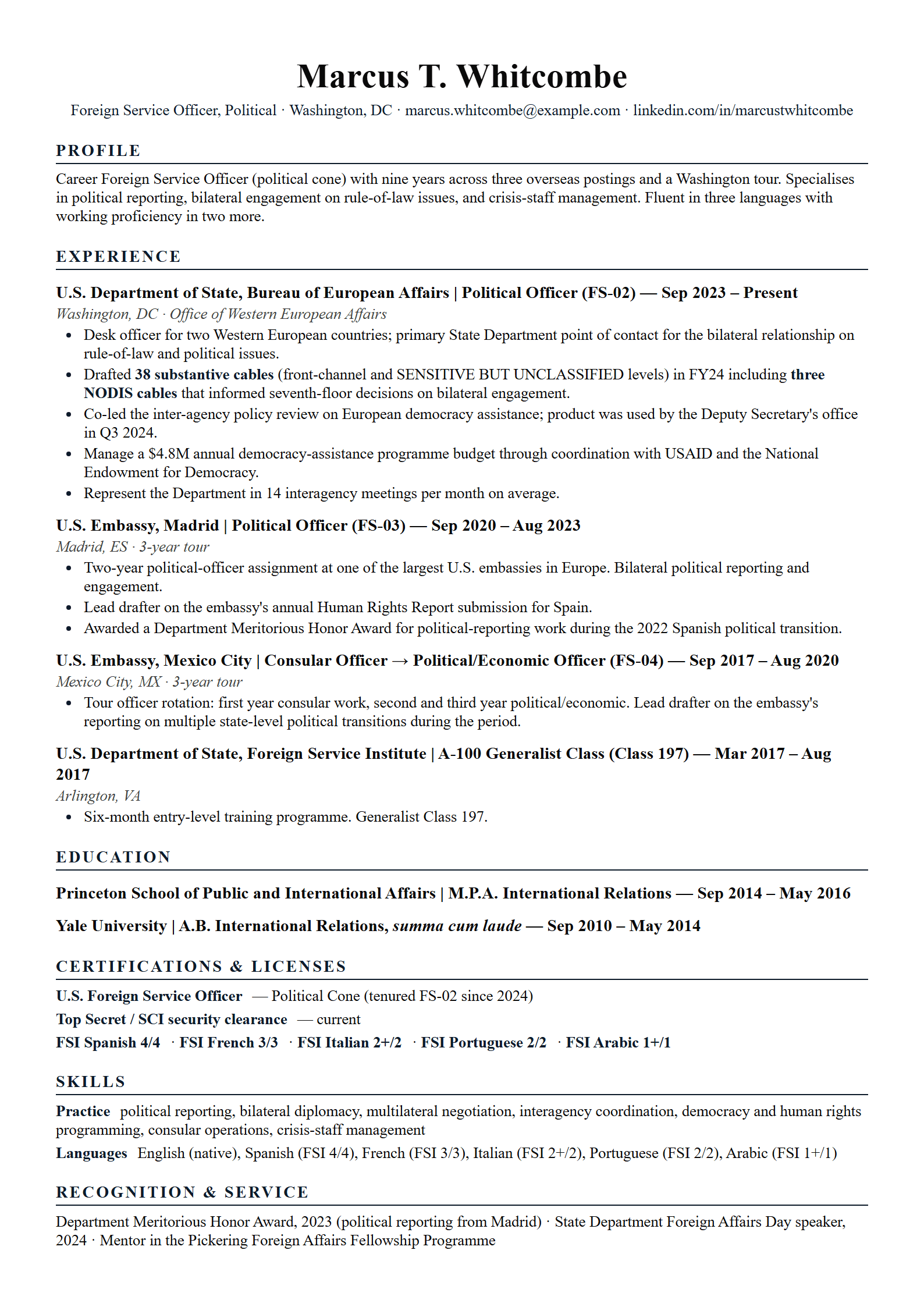 Pact resume template