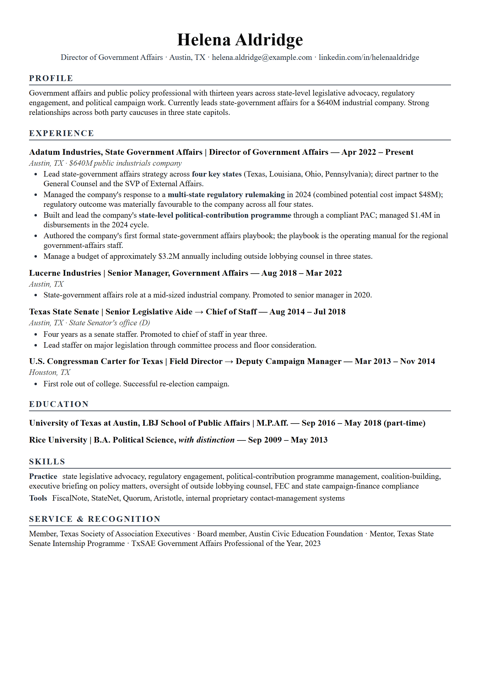 Statute-Gov resume template